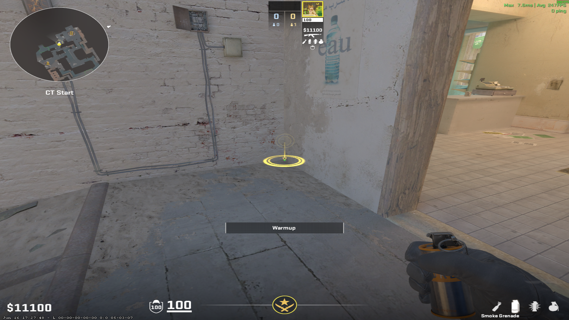 Mirage smoke lineup Palace Smoke — throw 1, where to stand