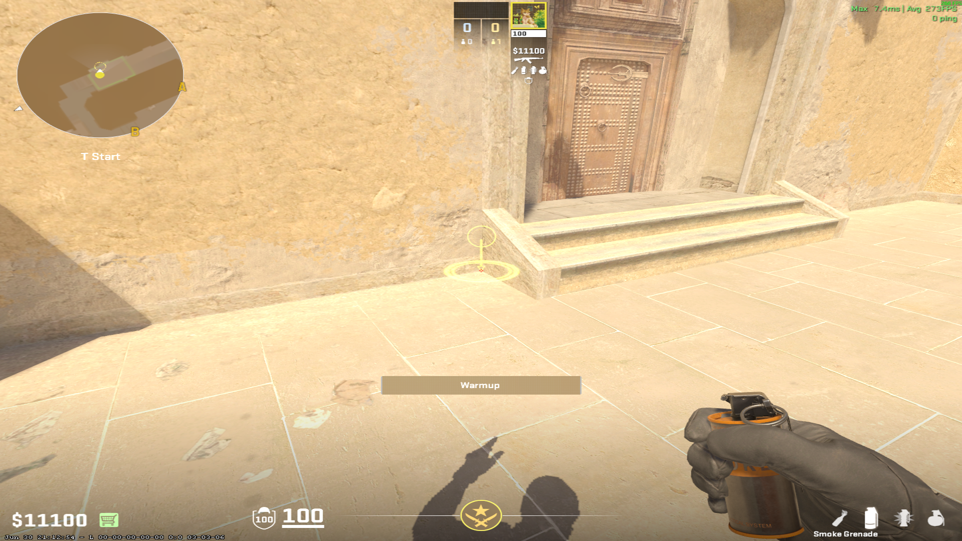 Mirage smoke lineup Window Smoke — throw 7, where to stand