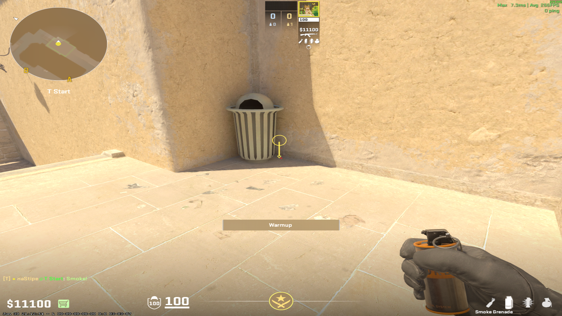 Mirage smoke lineup Deep Connector Smoke — throw 1, where to stand