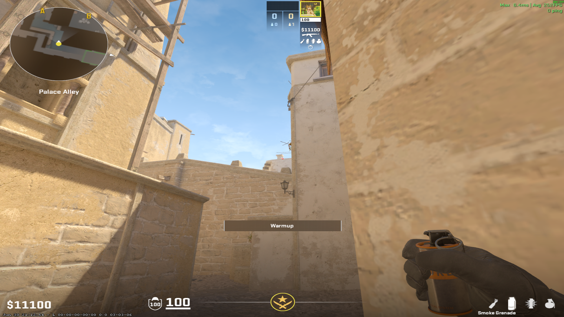 Mirage smoke lineup Under Stairs Smoke — throw 1, where to aim