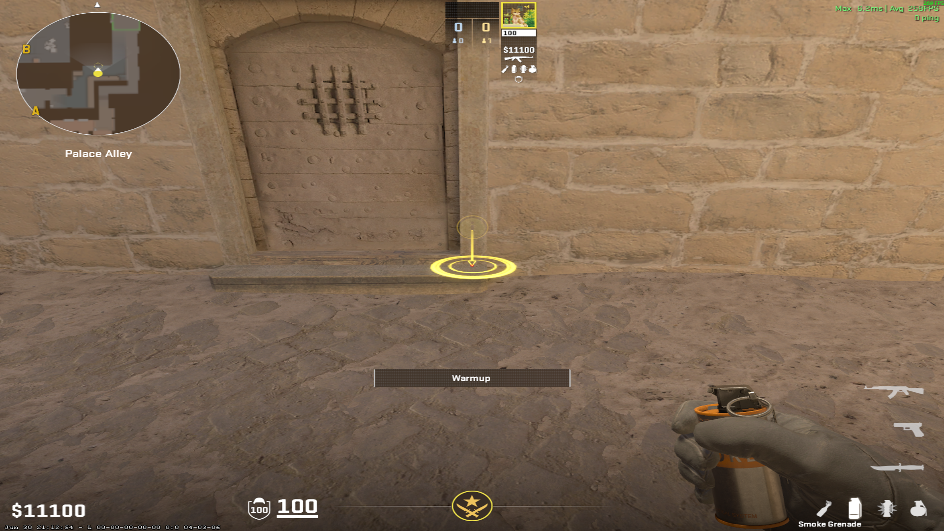 Mirage smoke lineup A Stie Smoke — throw 1, where to stand