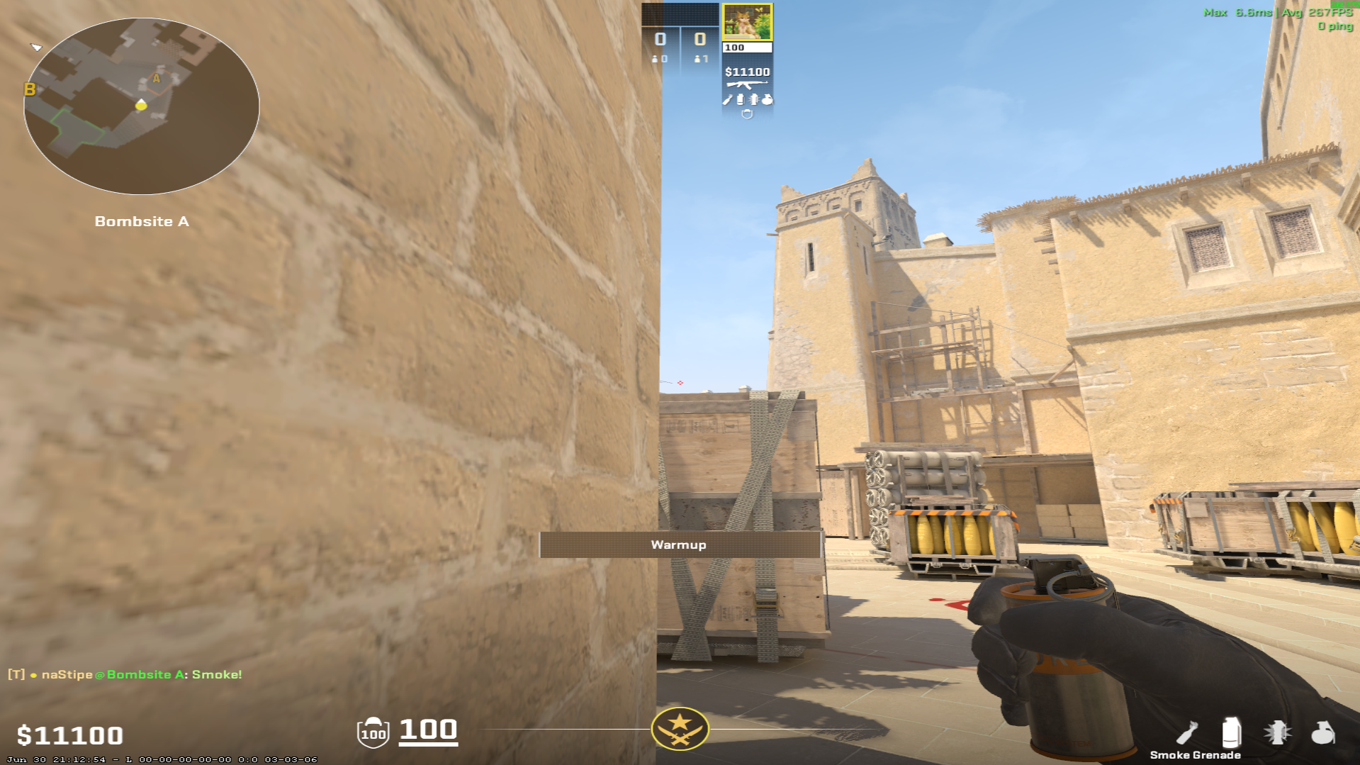 Mirage smoke lineup Deep Ramp Smoke — throw 1, where to aim