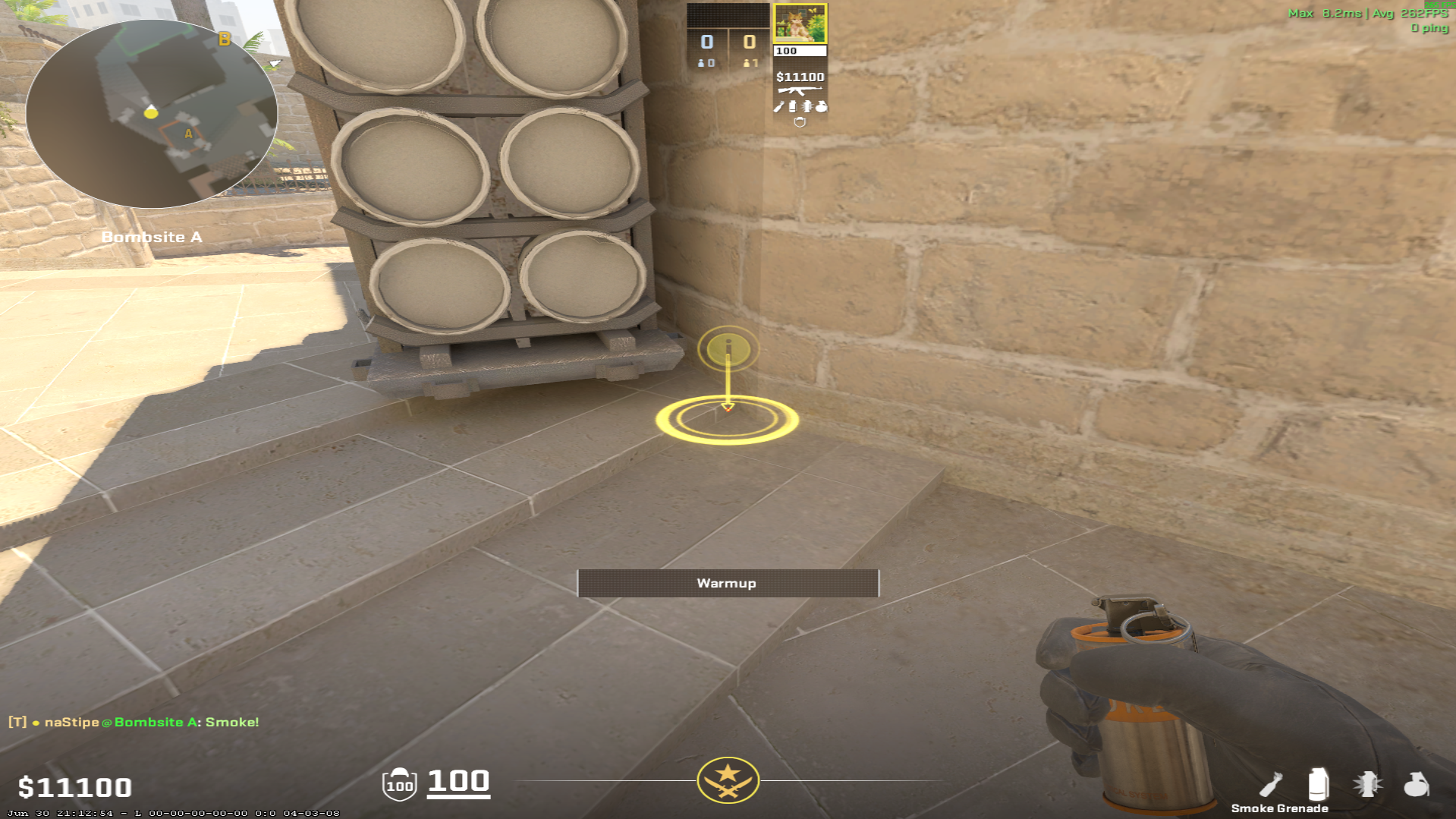 Mirage smoke lineup Palace Smoke — throw 2, where to stand