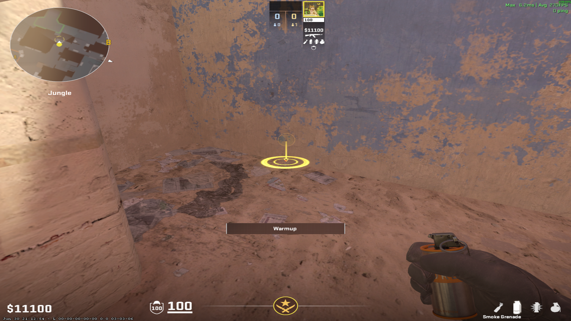Mirage smoke lineup A Stie Smoke — throw 2, where to stand (1)