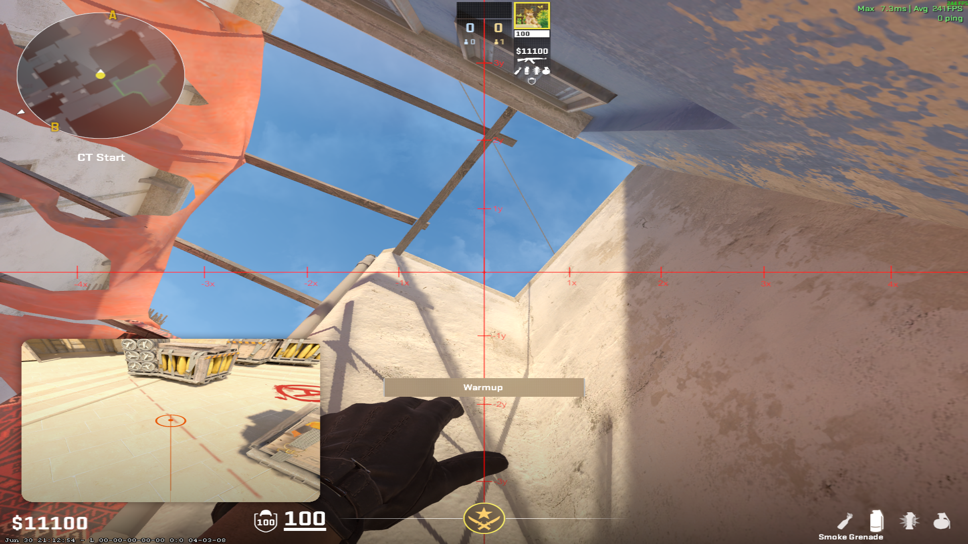 Mirage smoke lineup A Stie Smoke — throw 2, where to aim