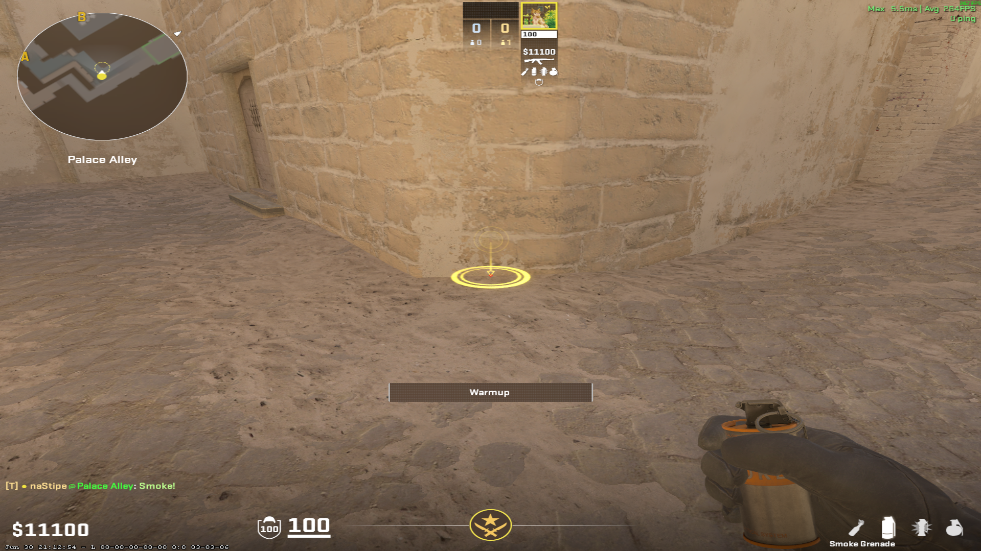 Mirage smoke lineup Stairs Smoke — throw 1, where to stand (1)