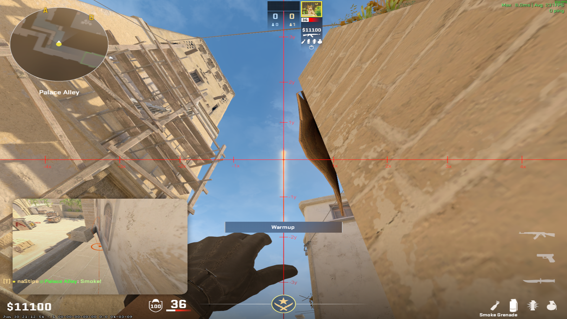 Mirage smoke lineup Stairs Smoke — throw 1, where to aim