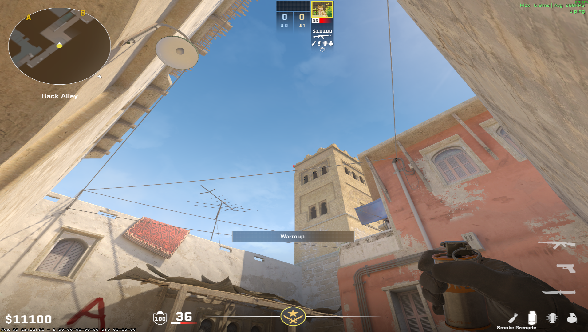 Mirage smoke lineup Short Smoke — throw 1, where to aim