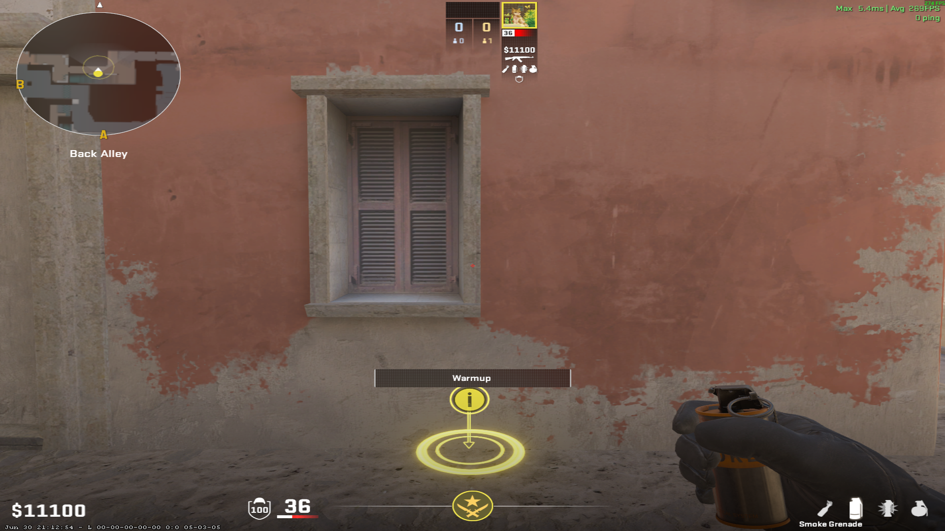 Mirage smoke lineup Arches Smoke Right — throw 1, where to stand