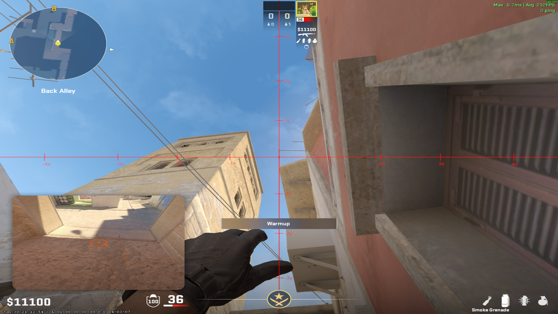 Mirage smoke lineup Arches Smoke Right — throw 1, where to aim