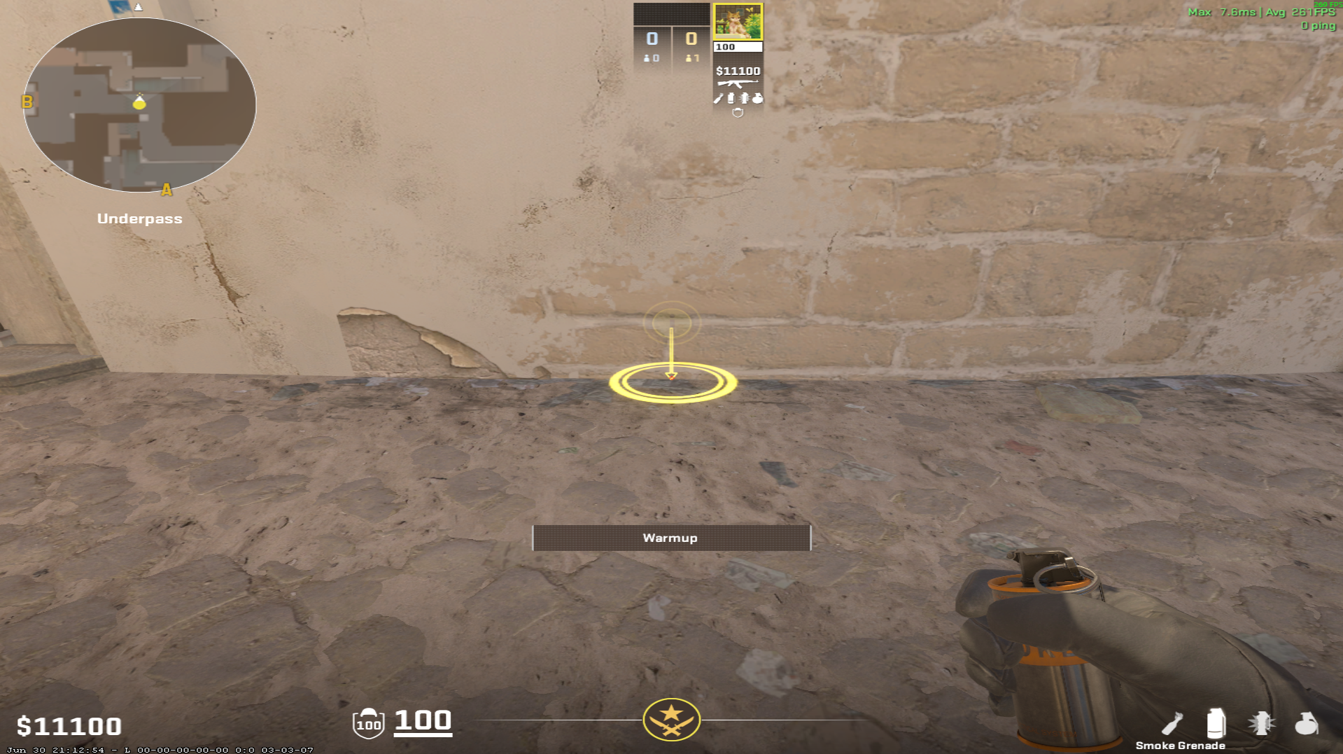 Mirage smoke lineup A Stie Smoke — throw 3, where to stand (1)