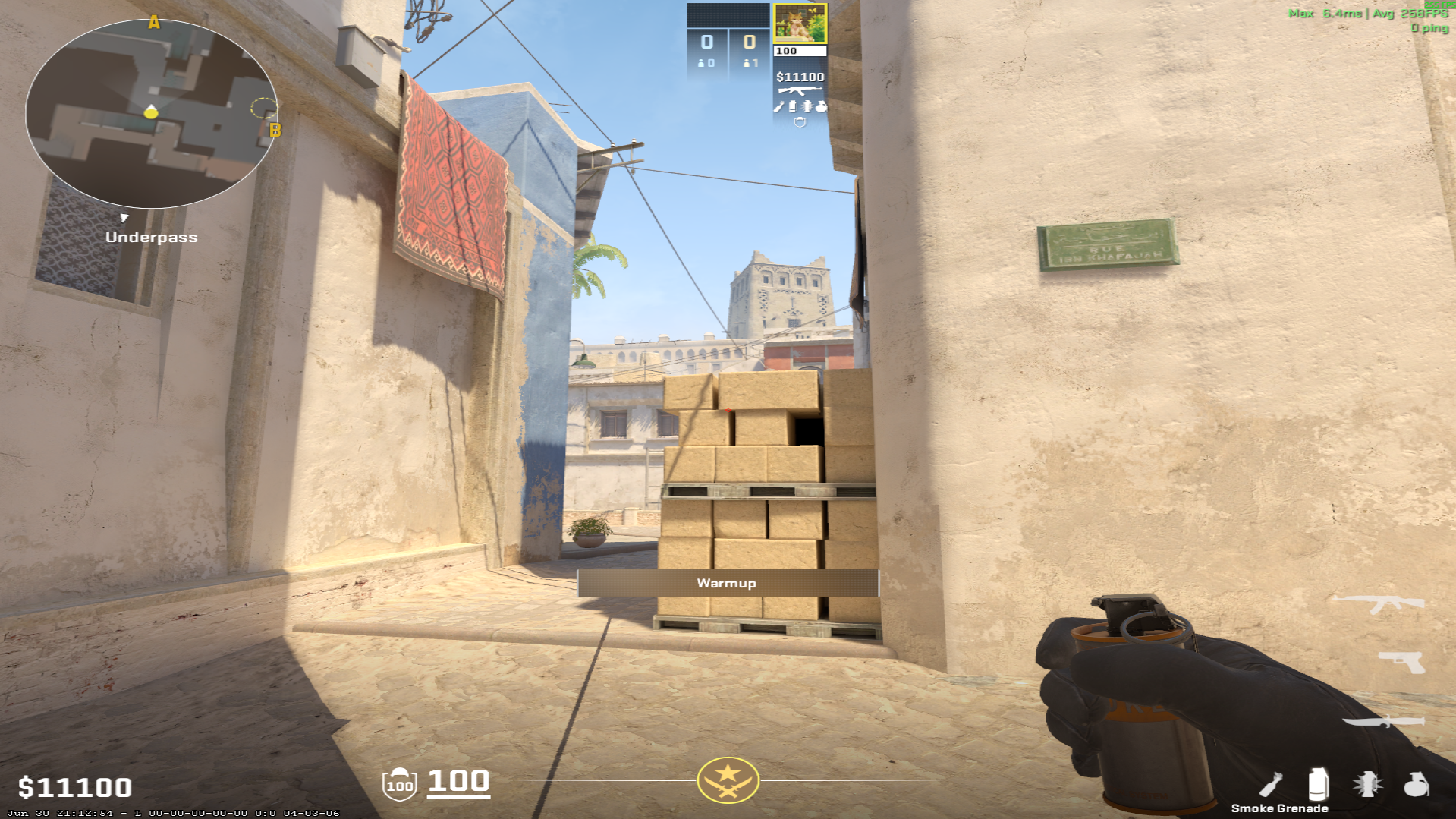 Mirage smoke lineup A Stie Smoke — throw 3, where to aim