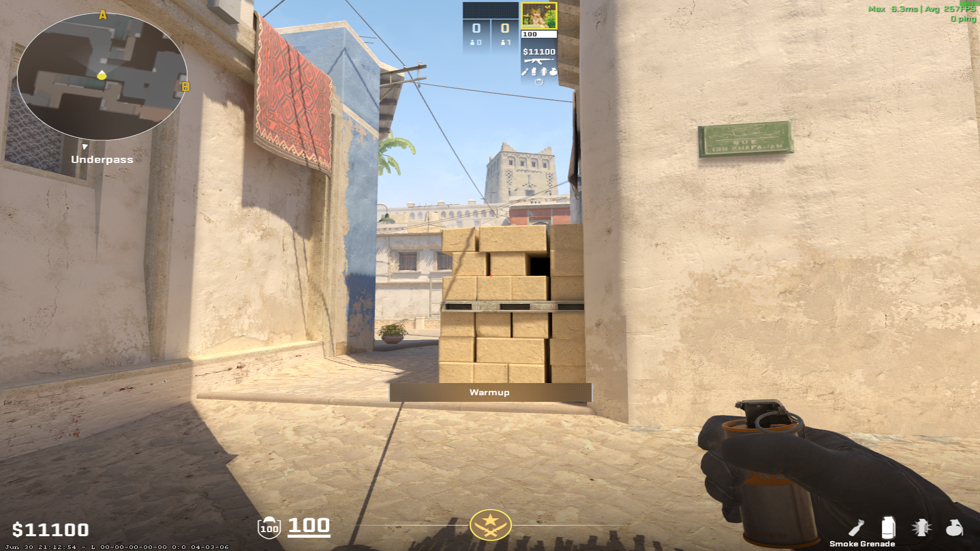 Mirage smoke lineup Short to A Smoke for Retakes — throw 1, where to aim
