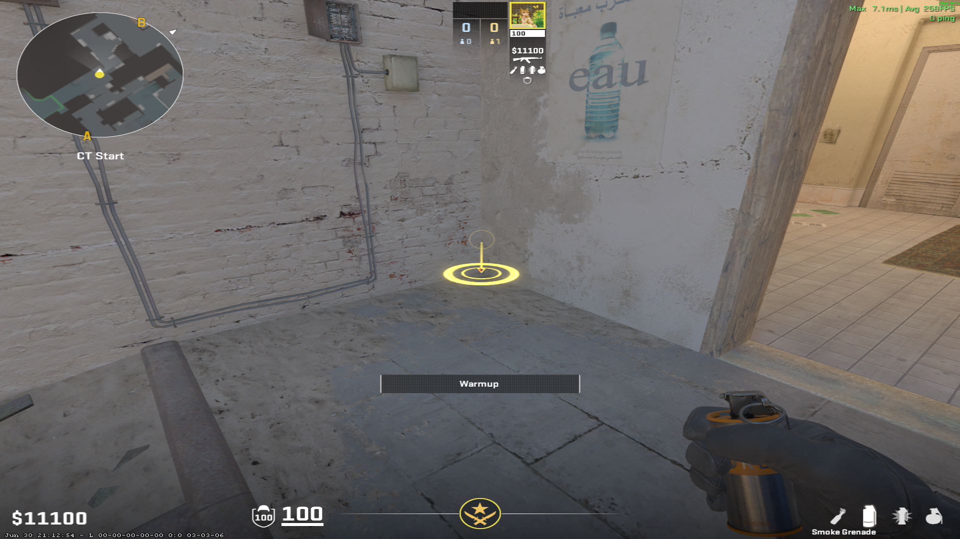 Mirage smoke lineup A Stie Smoke — throw 4, where to stand