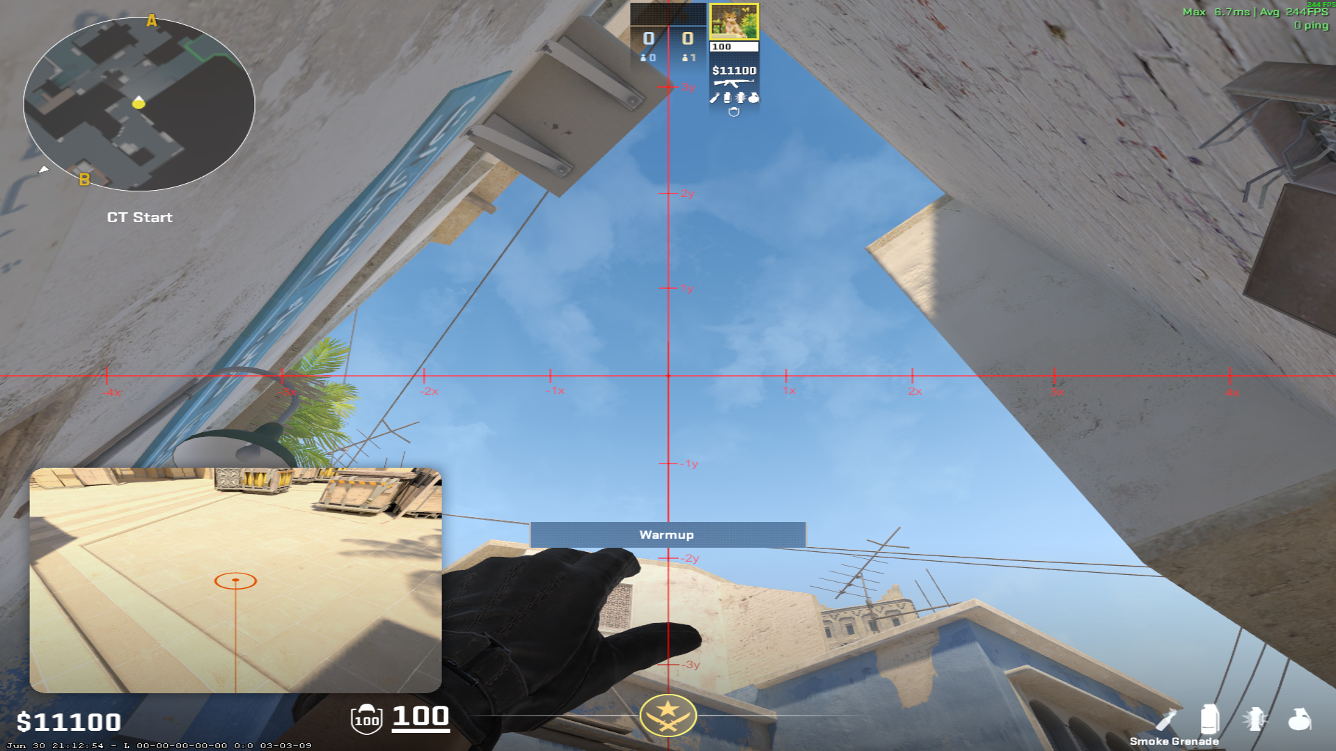 Mirage smoke lineup A Stie Smoke — throw 4, where to aim