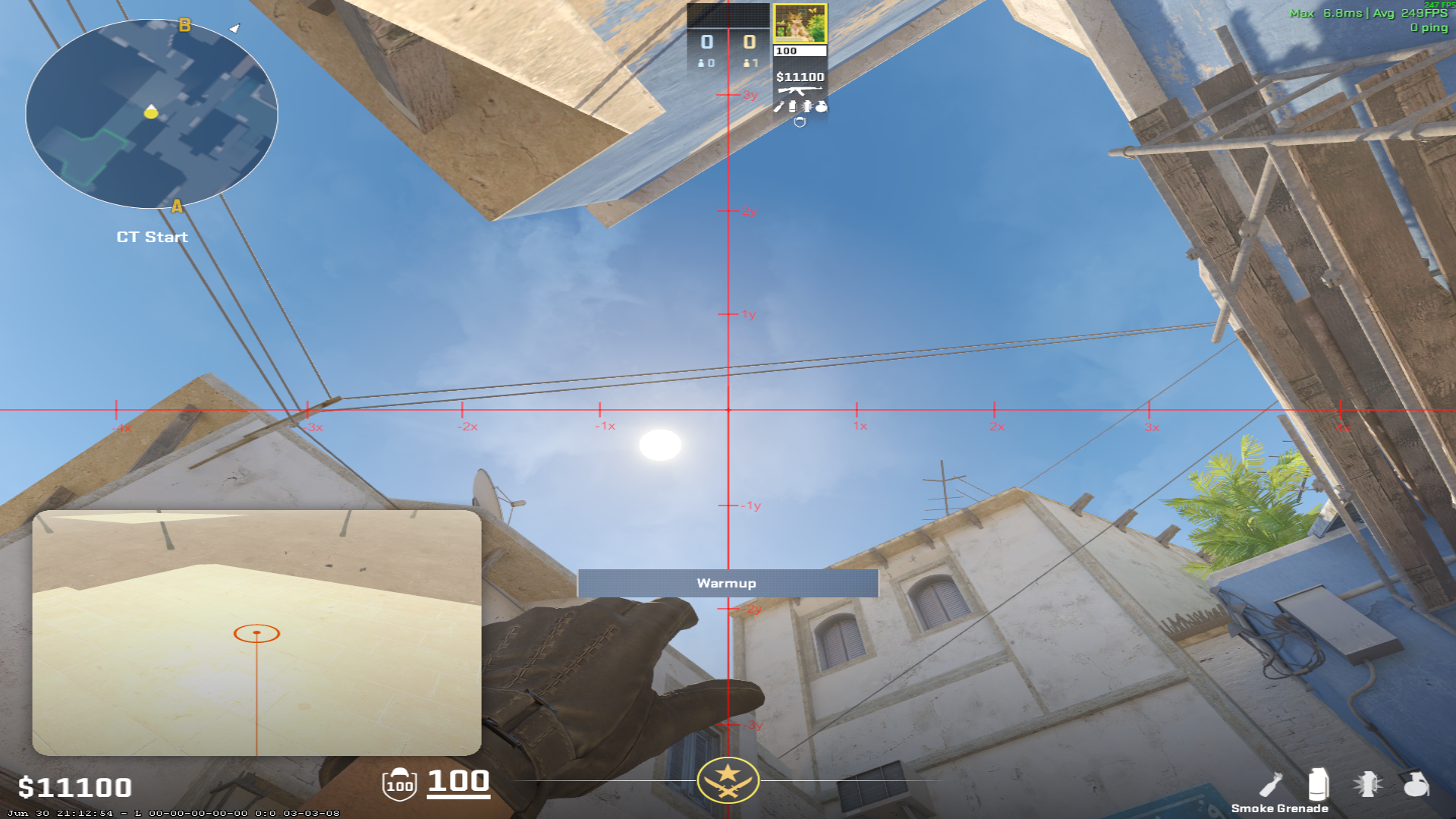 Mirage smoke lineup Smoke to Garbage Bins for Kitchen Retake — throw 1, where to aim