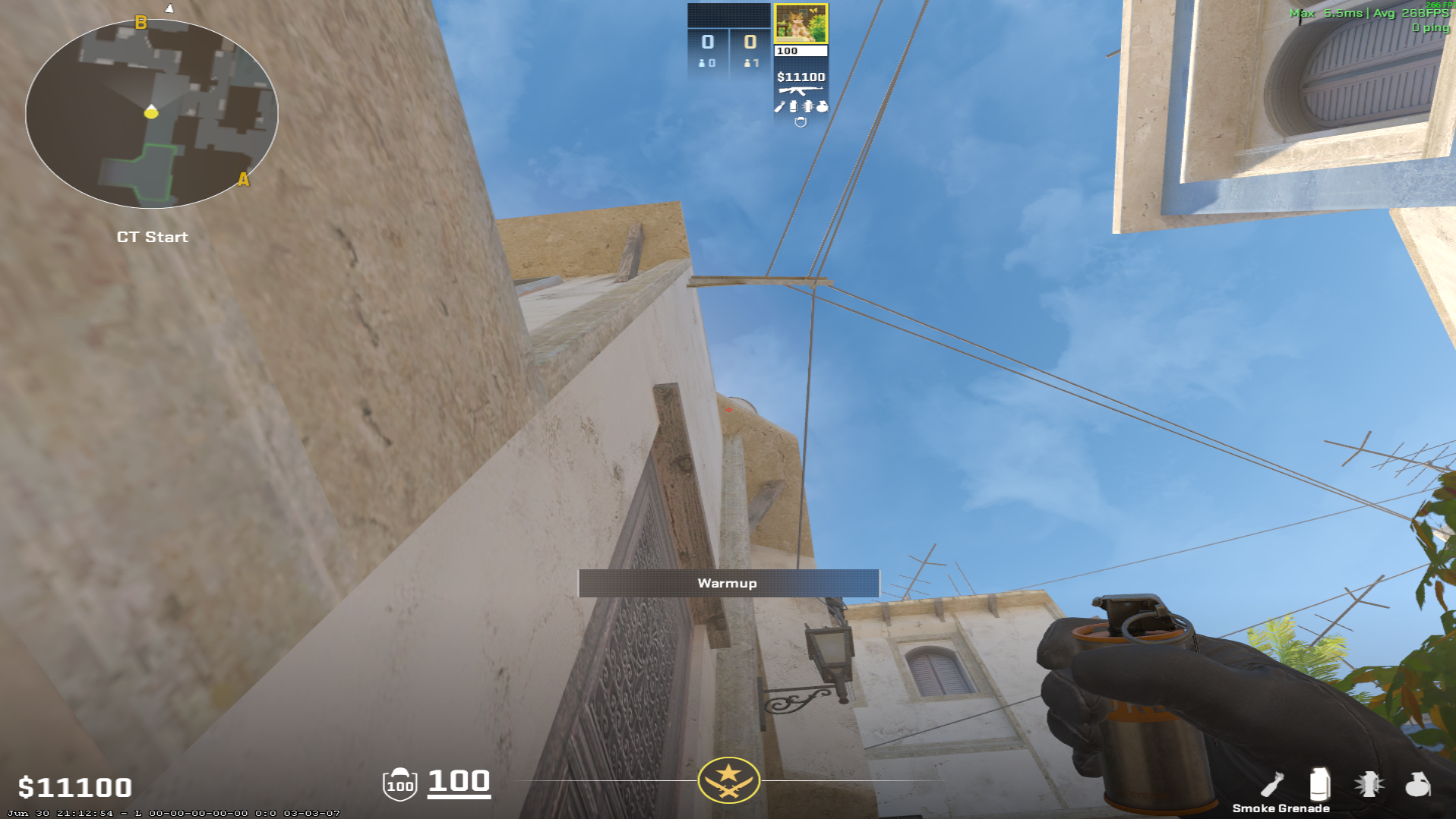 Mirage smoke lineup Backsite Smoke for Kitchen Retake — throw 1, where to aim