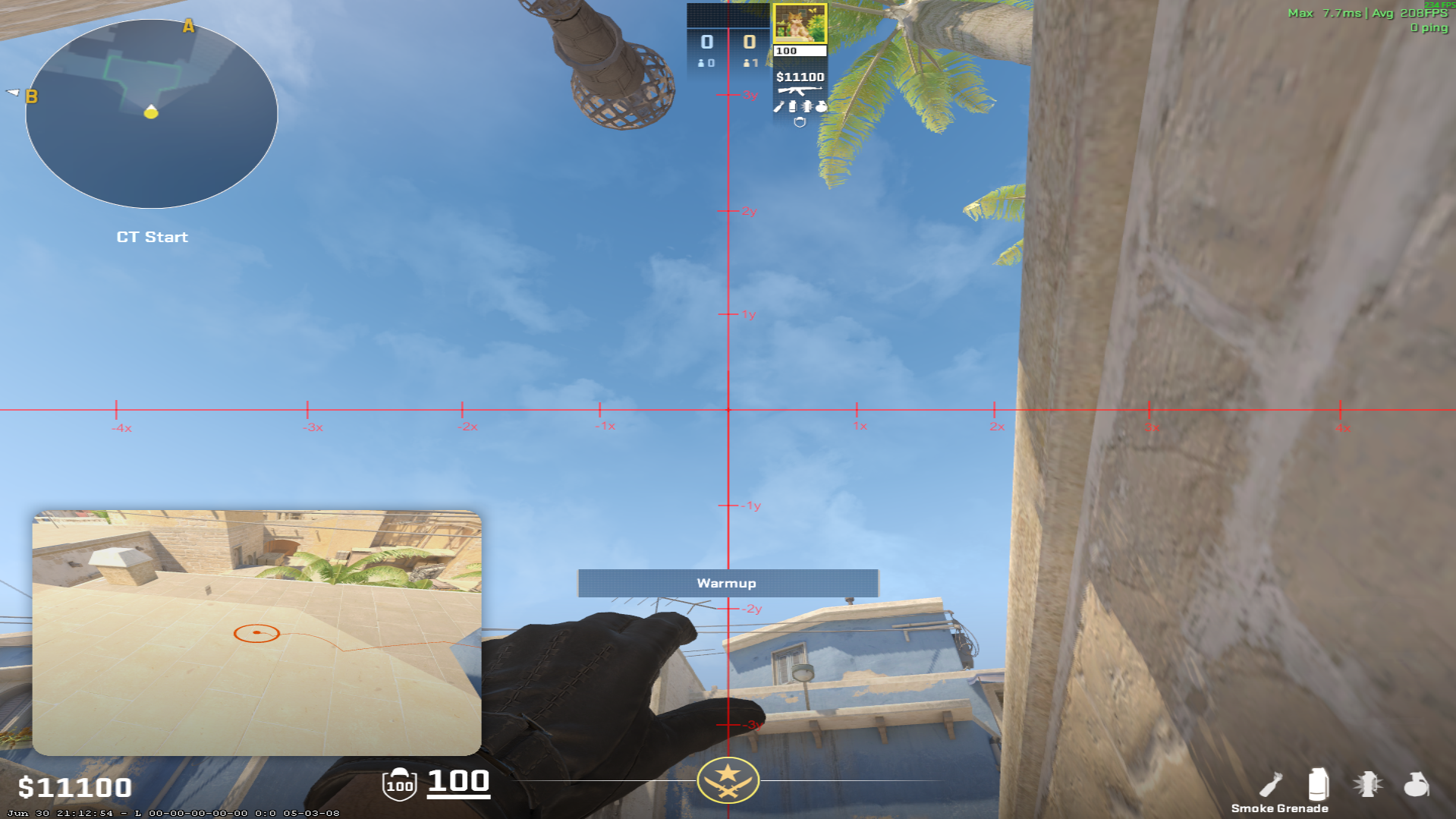 Mirage smoke lineup Front Ramp Smoke — throw 1, where to aim