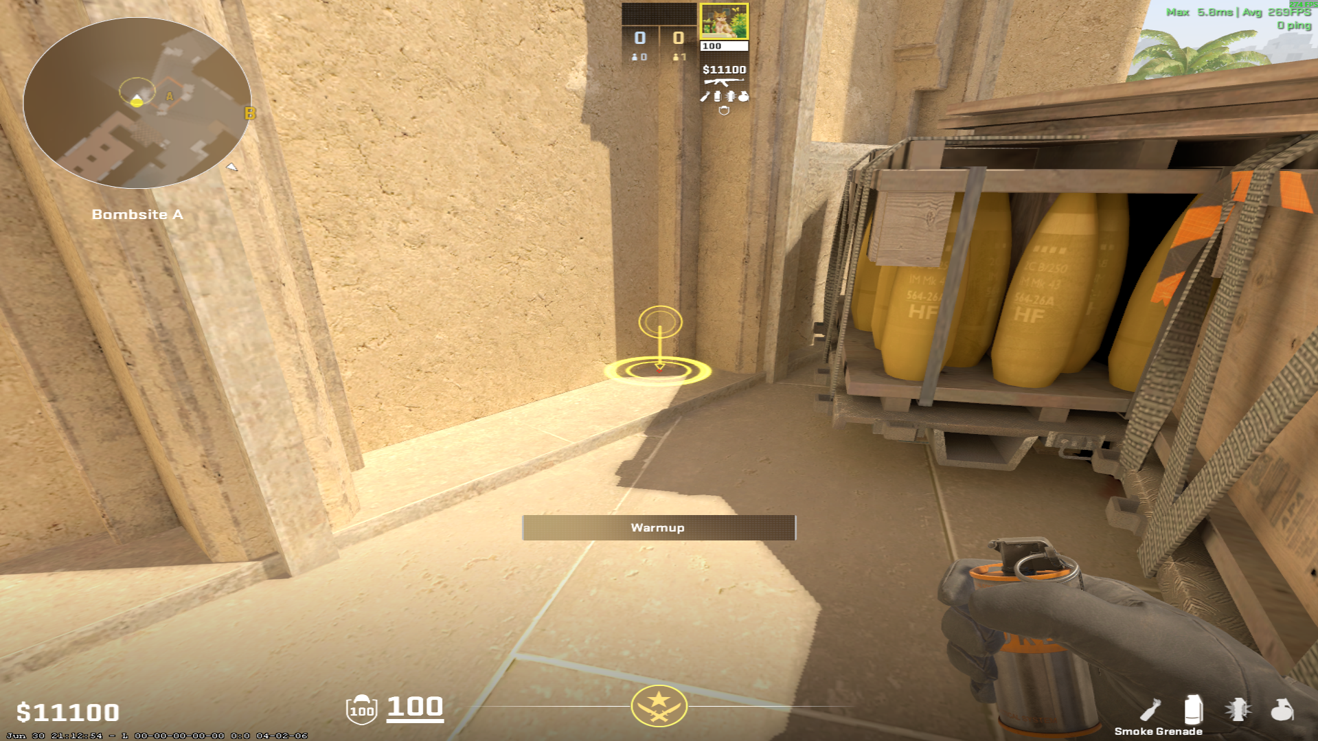 Mirage smoke lineup Stairs Smoke — throw 2, where to stand