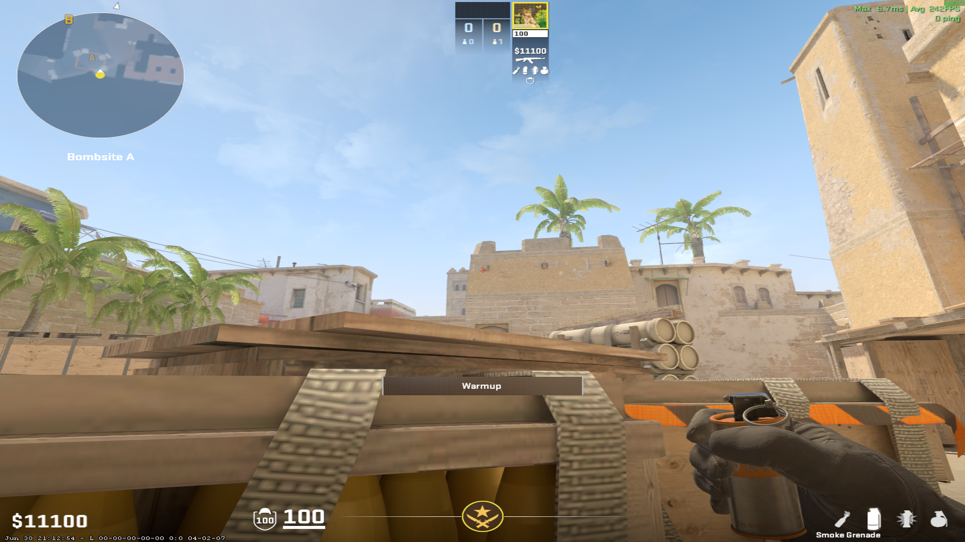 Mirage smoke lineup Stairs Smoke — throw 2, where to aim