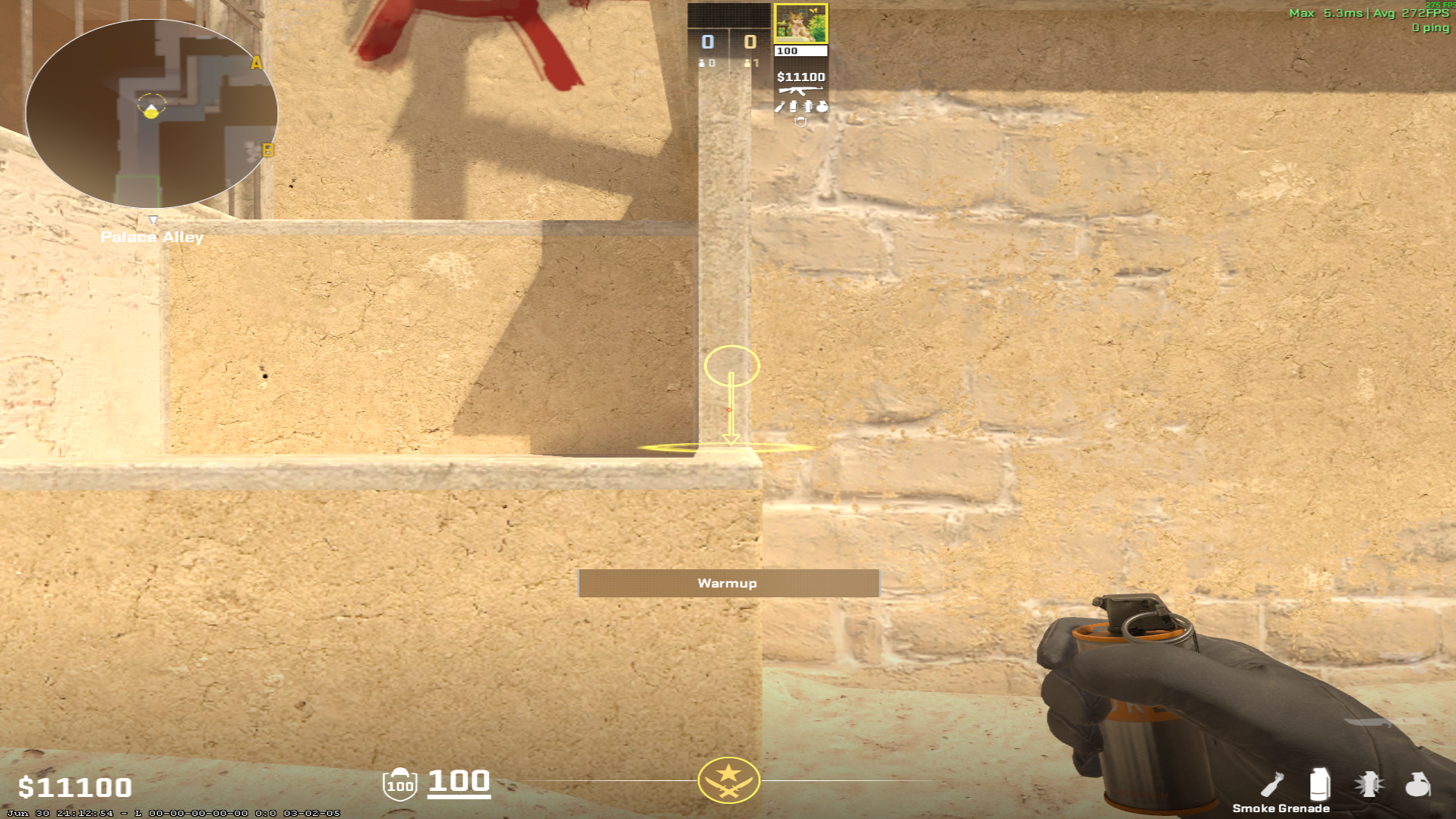 Mirage smoke lineup Stairs Smoke — throw 3, where to stand