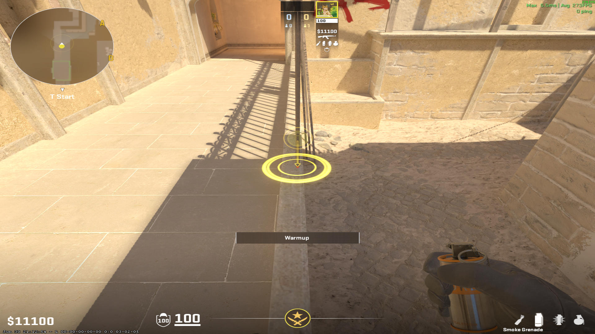 Mirage smoke lineup CT Smoke — throw 2, where to stand