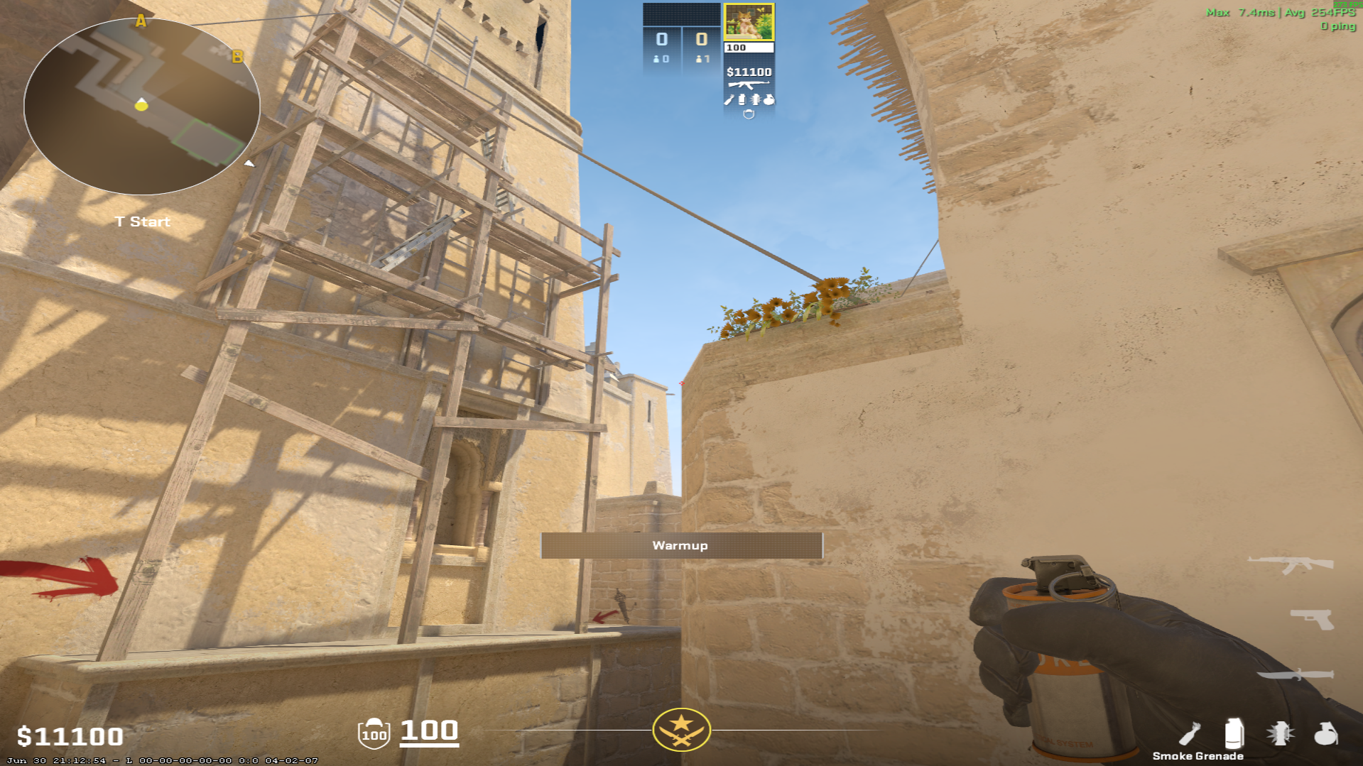 Mirage smoke lineup CT Smoke — throw 2, where to aim