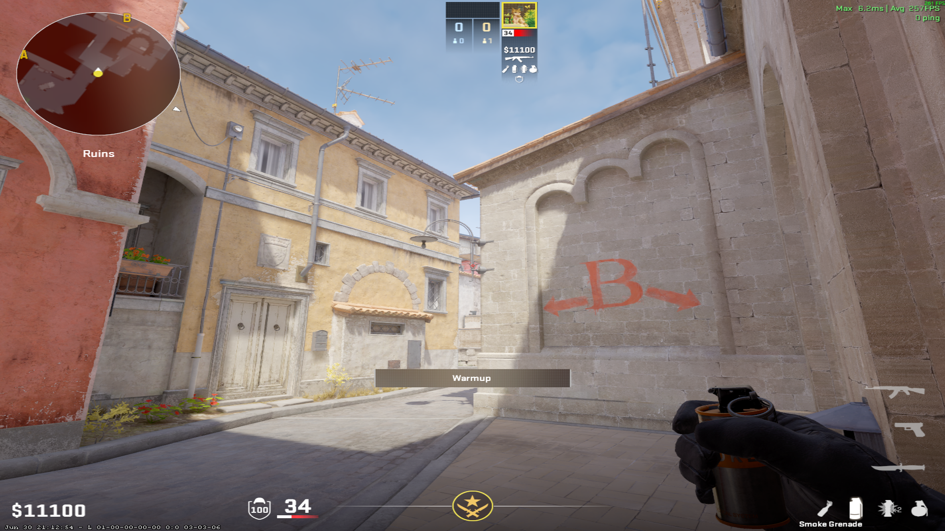 Inferno smoke lineup Banana Anti-push Smoke — throw 1, where to aim