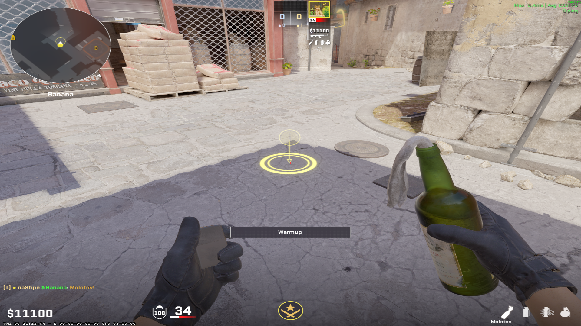 Inferno molotov lineup Deep Banana Molotov — throw 1, where to stand