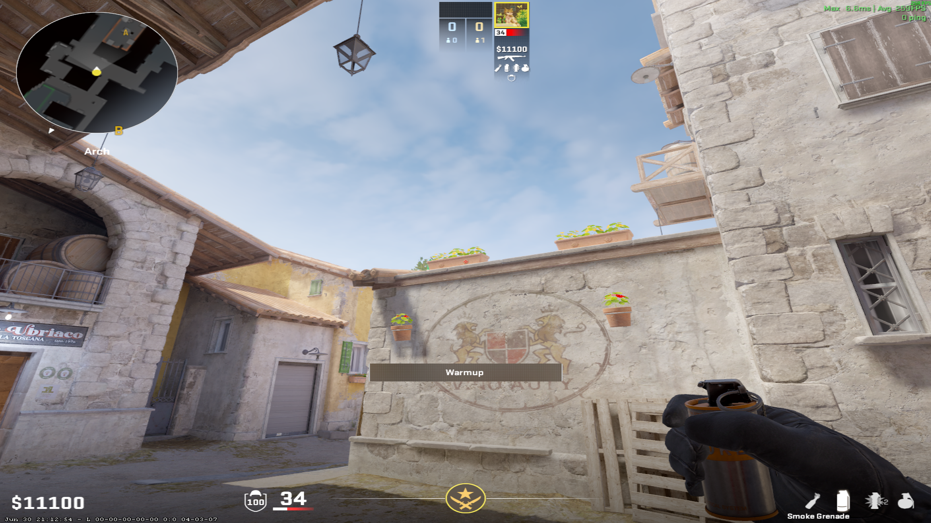 Inferno smoke lineup Front Pit Smoke — throw 1, where to aim