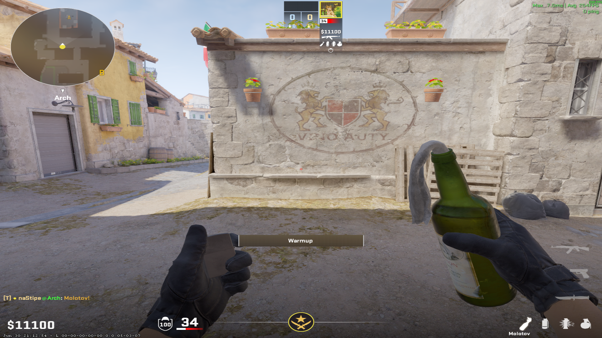 Inferno molotov lineup Under Balcony Molotov — throw 1, where to aim