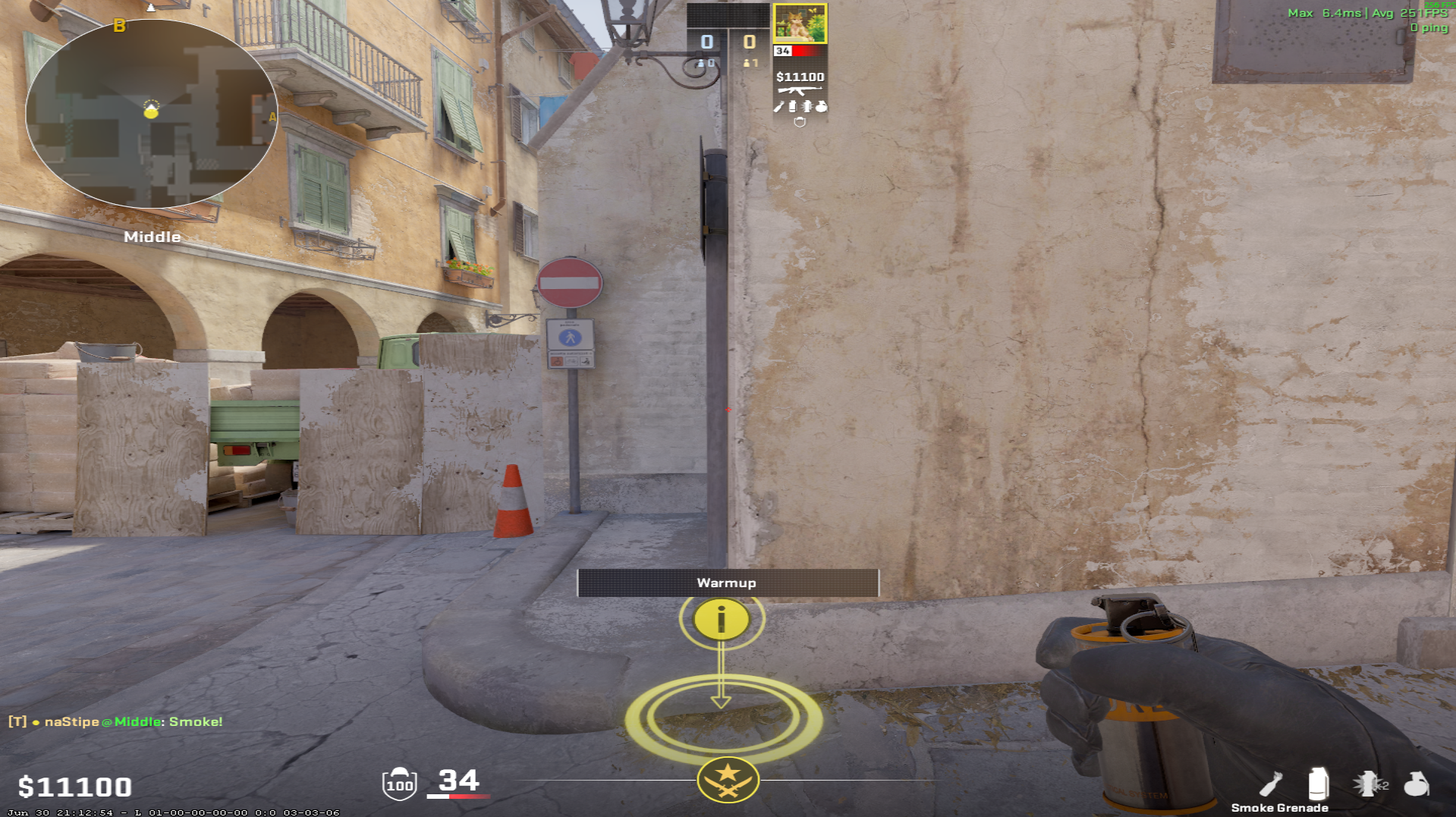 Inferno smoke lineup Aps Car Smoke — throw 1, where to stand