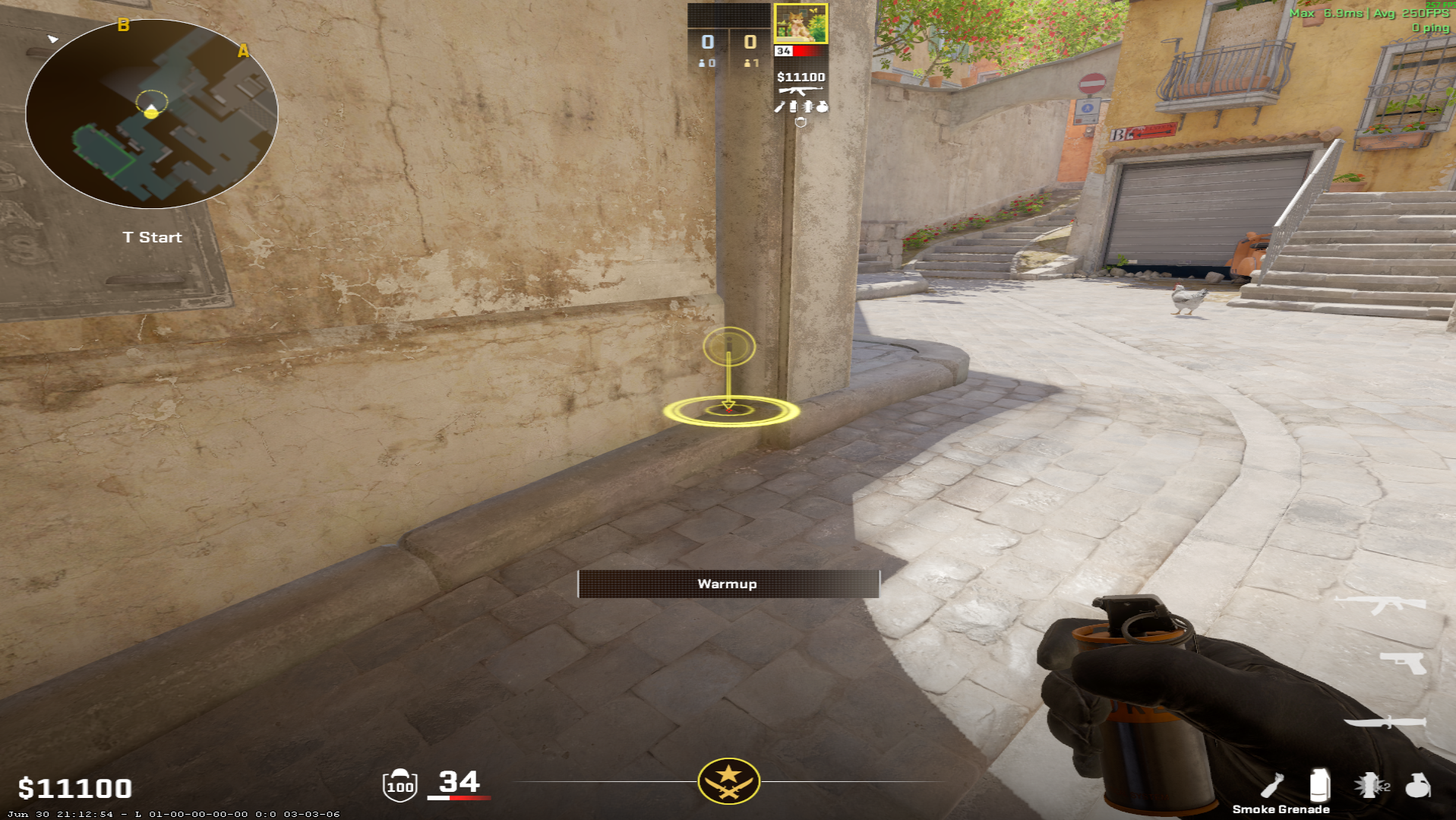 Inferno smoke lineup Mid Smoke from T Spawn — throw 1, where to stand