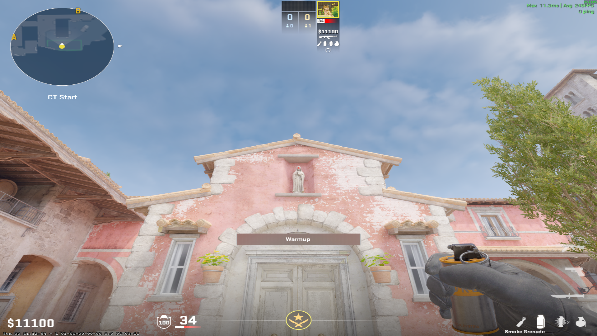 Inferno smoke lineup Short Wall Smoke from CT — throw 1, where to aim