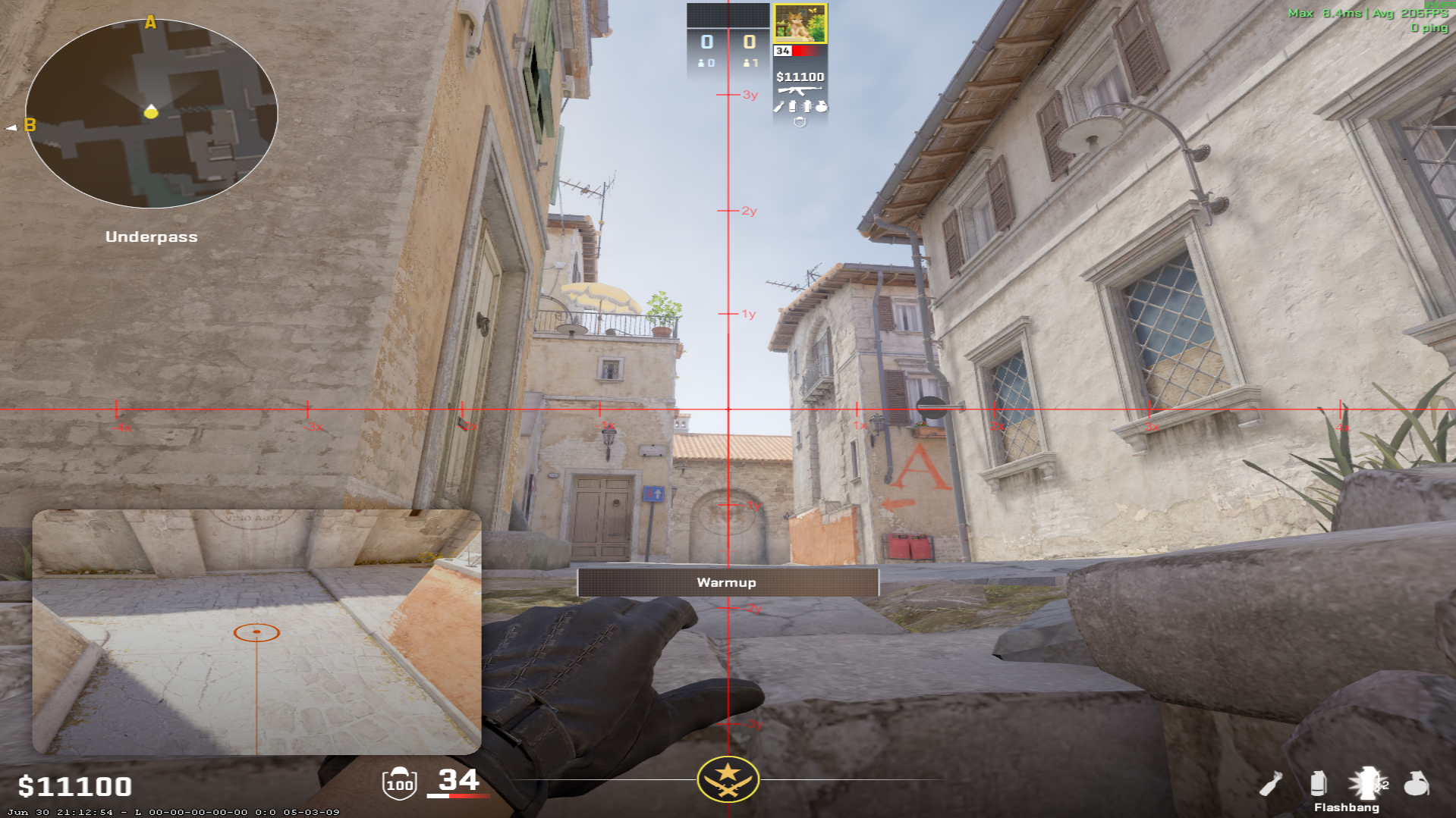 Inferno flash lineup T Mid Flash — throw 1, where to aim