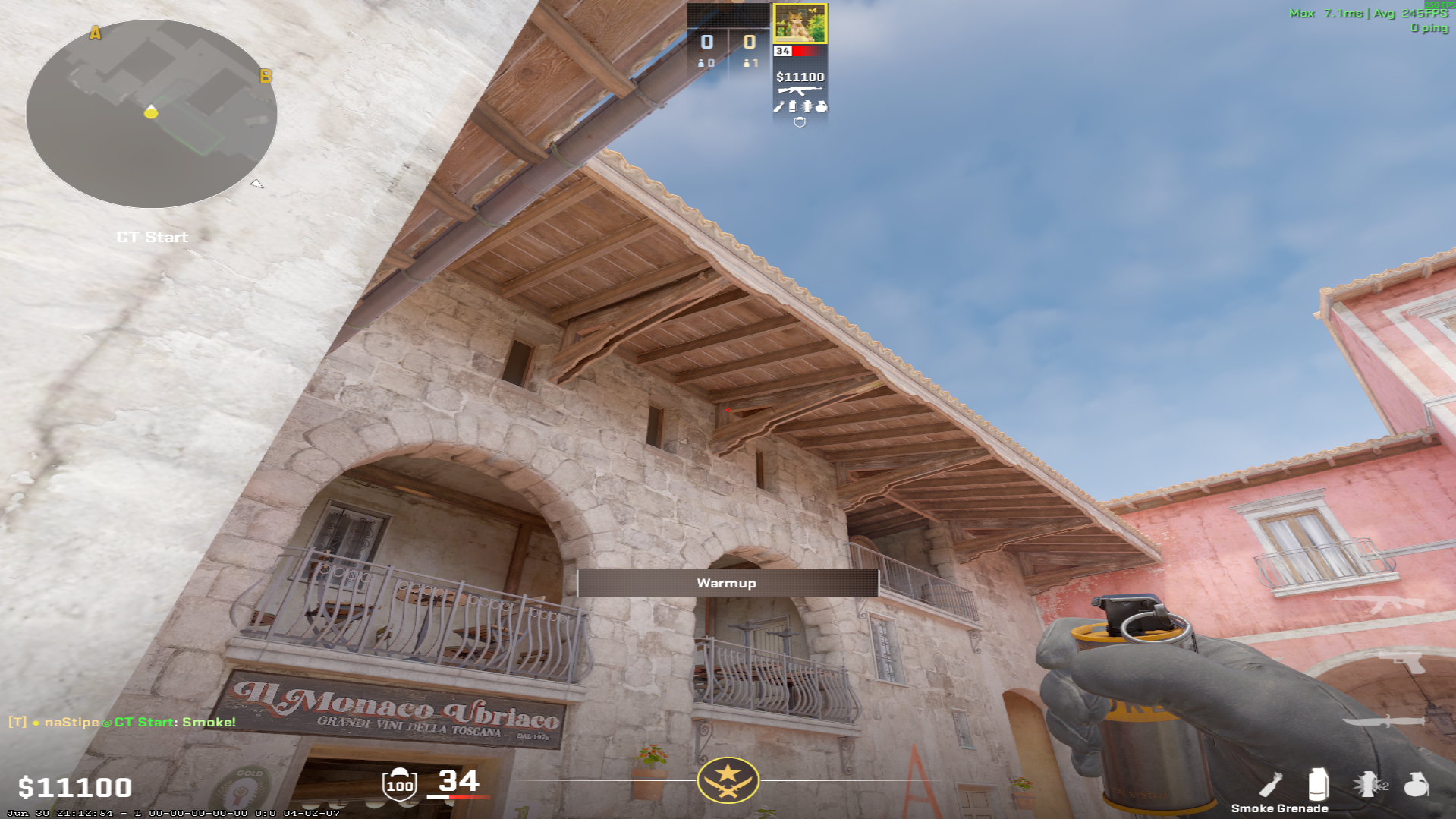 Inferno smoke lineup Second Mid Smoke from CT — throw 1, where to aim