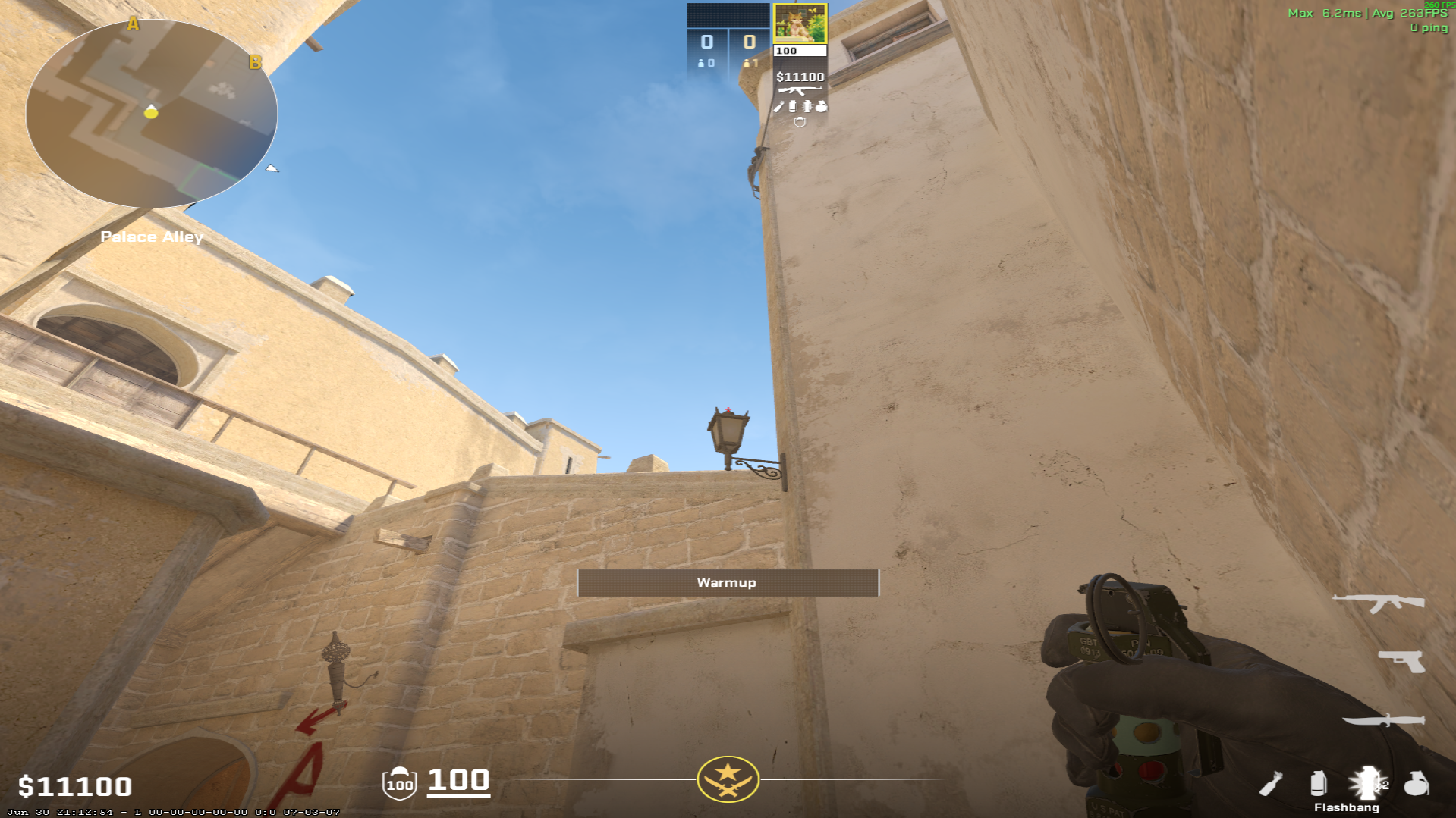 Mirage flash lineup T Flash over ramp — throw 1, where to aim