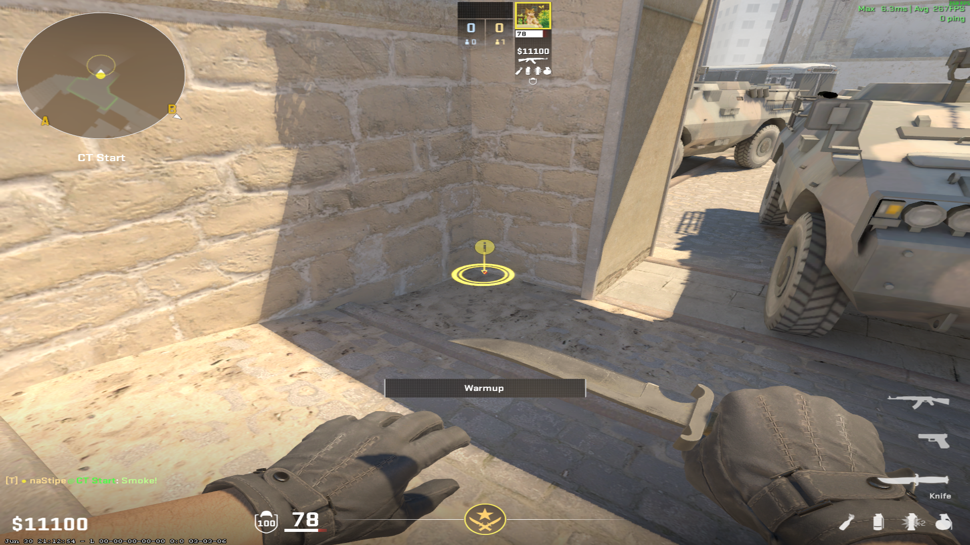 Mirage smoke lineup Tetris Smoke — throw 2, where to stand
