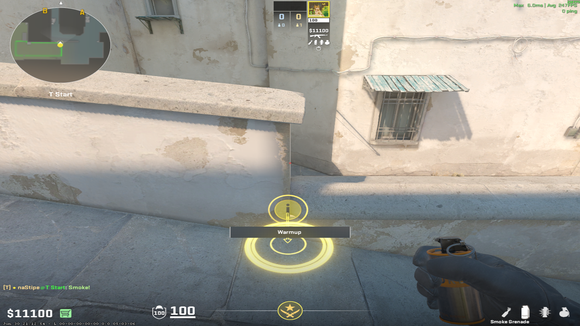 Dust II smoke lineup Doors Smoke (Giant) — throw 1, where to stand