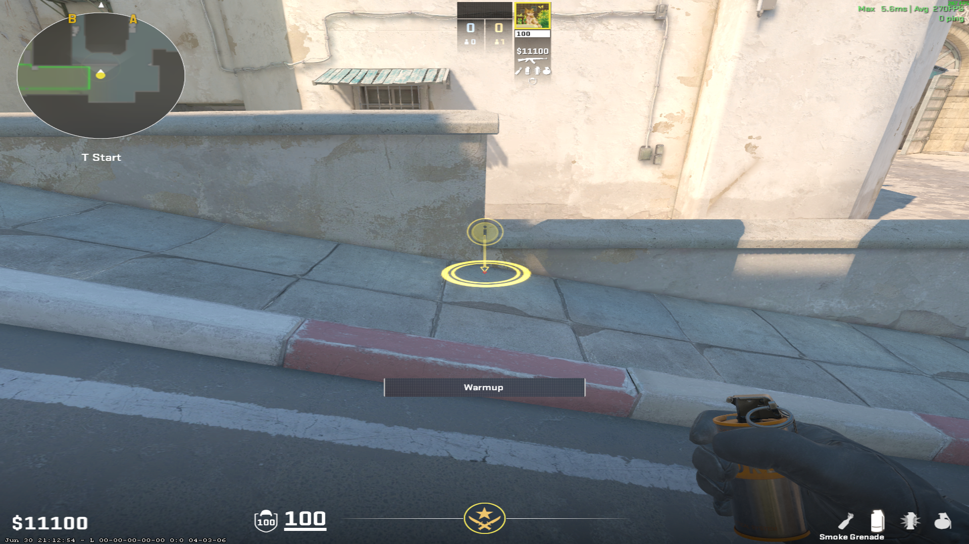 Dust II smoke lineup Long Smoke — throw 1, where to stand