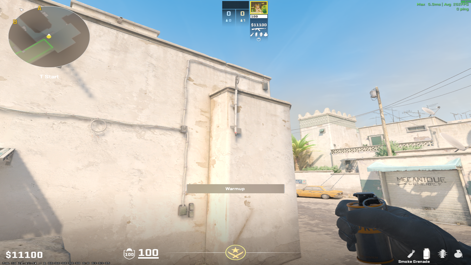 Dust II smoke lineup Long Smoke — throw 1, where to aim