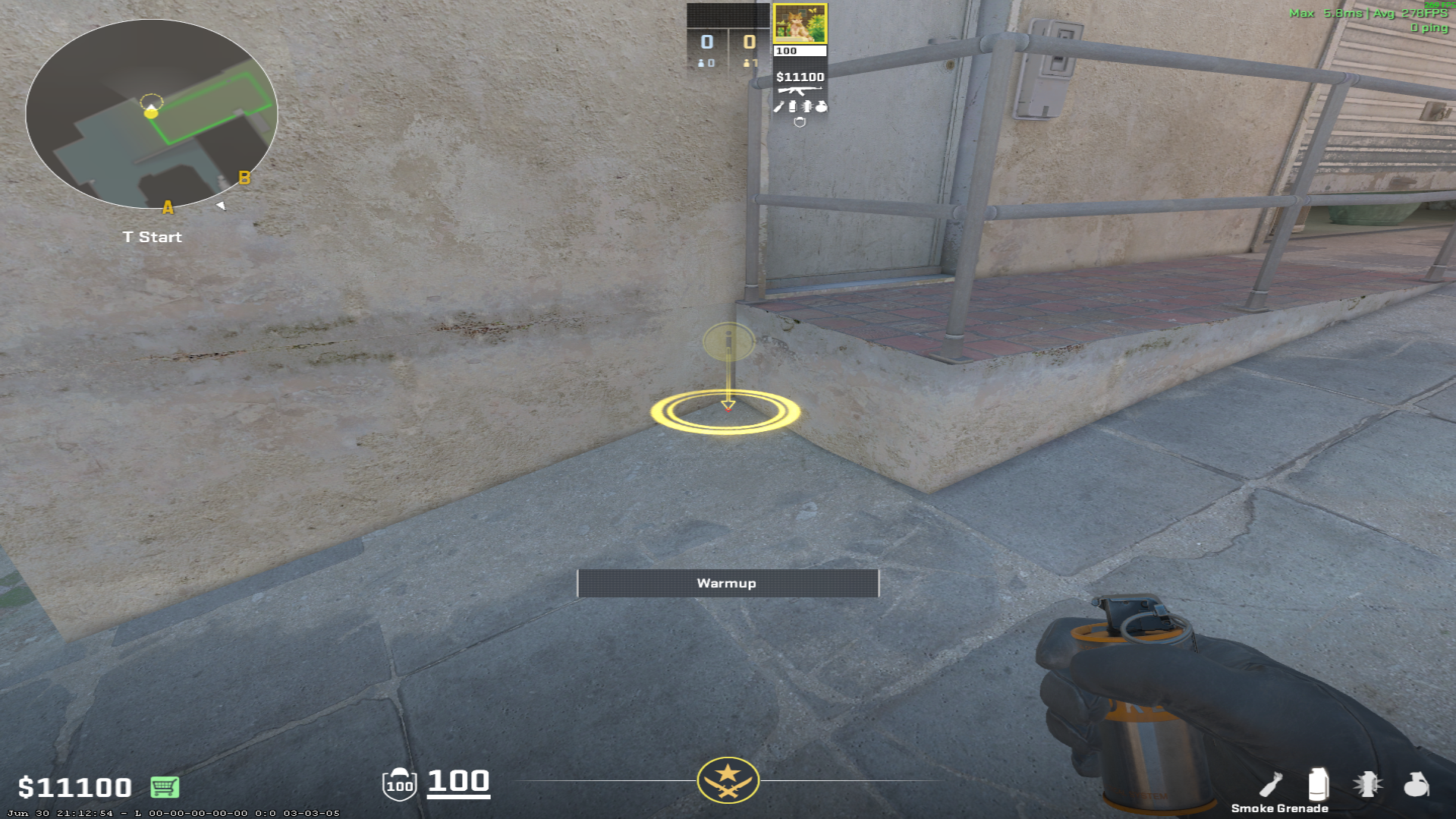 Dust II smoke lineup XBox Smoke — throw 1, where to stand