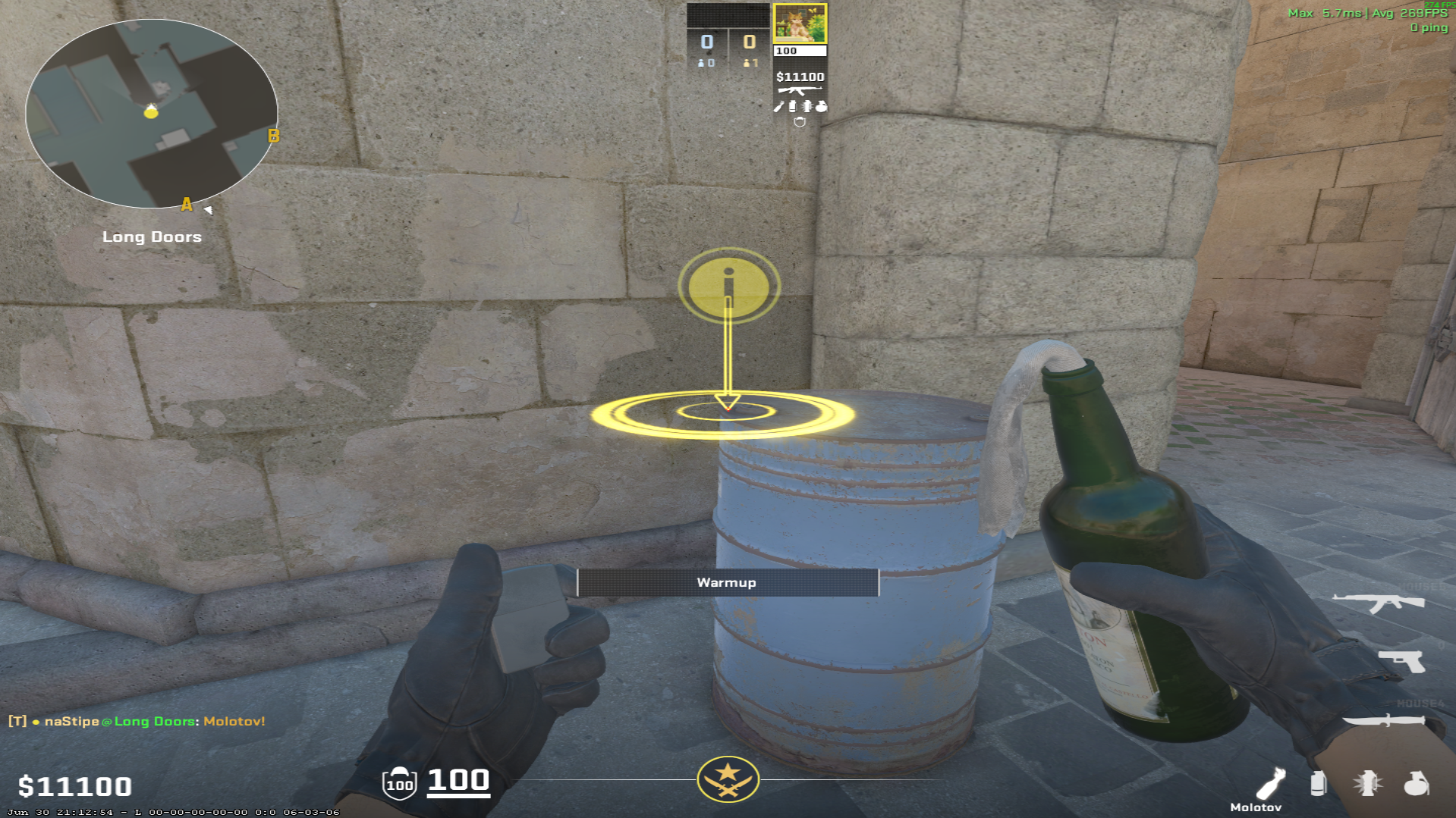 Dust II molotov lineup Car Molotov — throw 1, where to stand