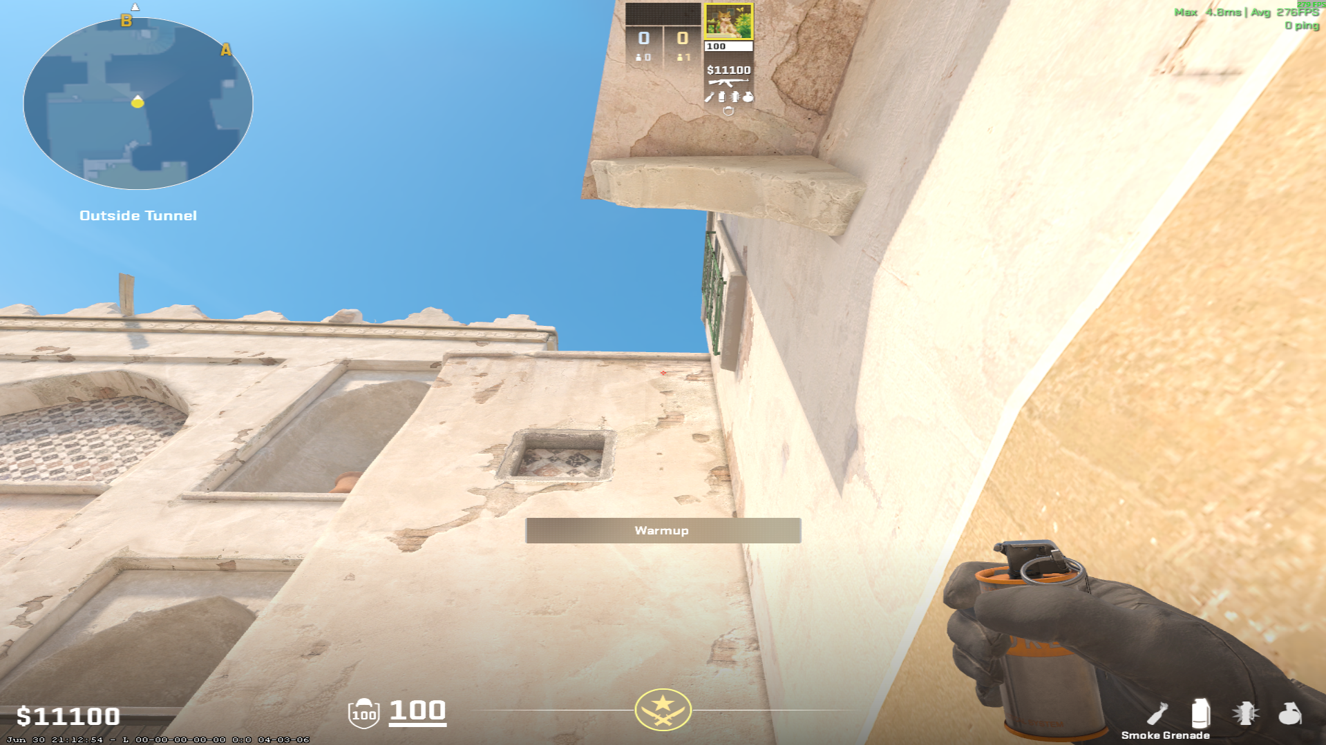 Dust II smoke lineup B Doors Smoke — throw 1, where to aim