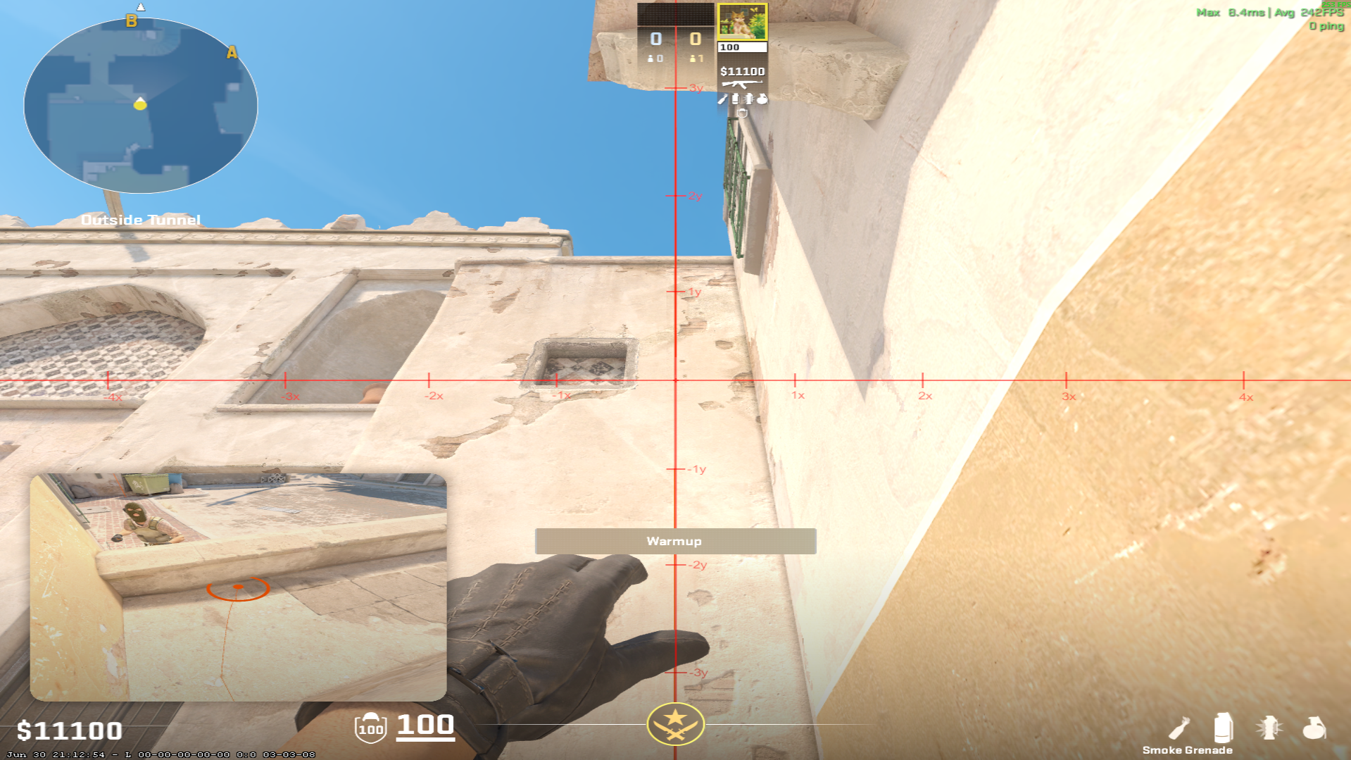 Dust II smoke lineup B Window Smoke — throw 1, where to aim