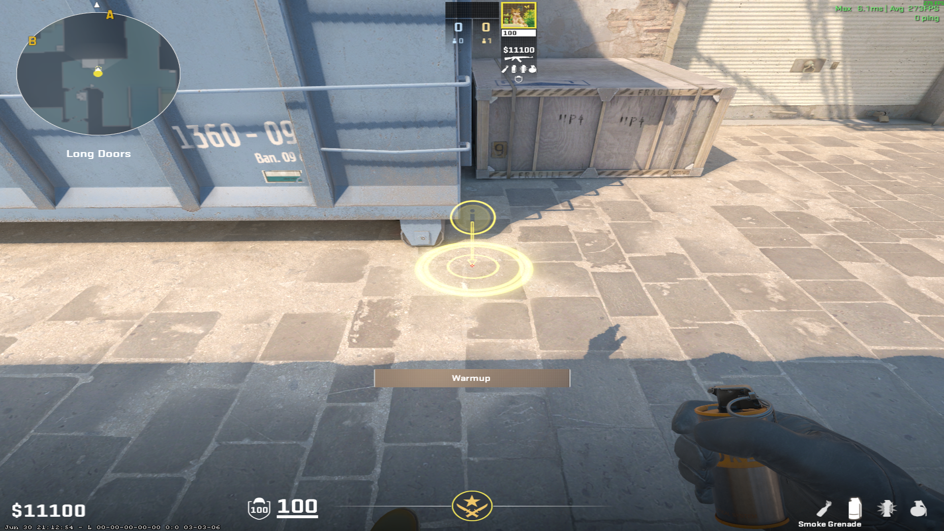 Dust II smoke lineup CT Smoke — throw 1, where to stand