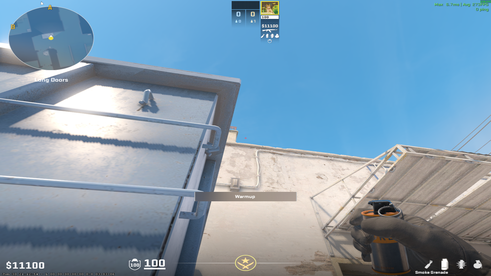 Dust II smoke lineup CT Smoke — throw 1, where to aim