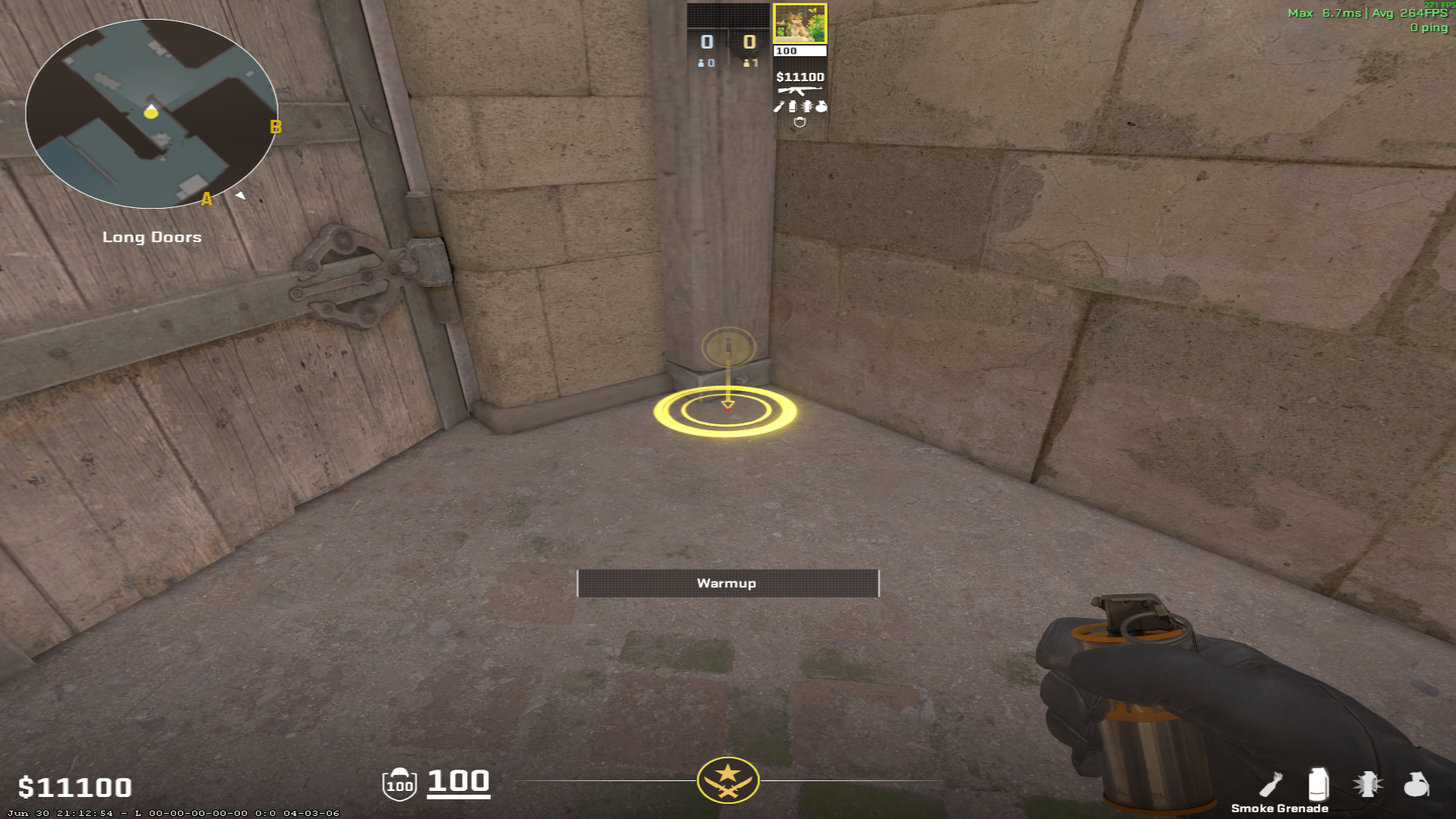 Dust II smoke lineup CT Smoke — throw 2, where to stand