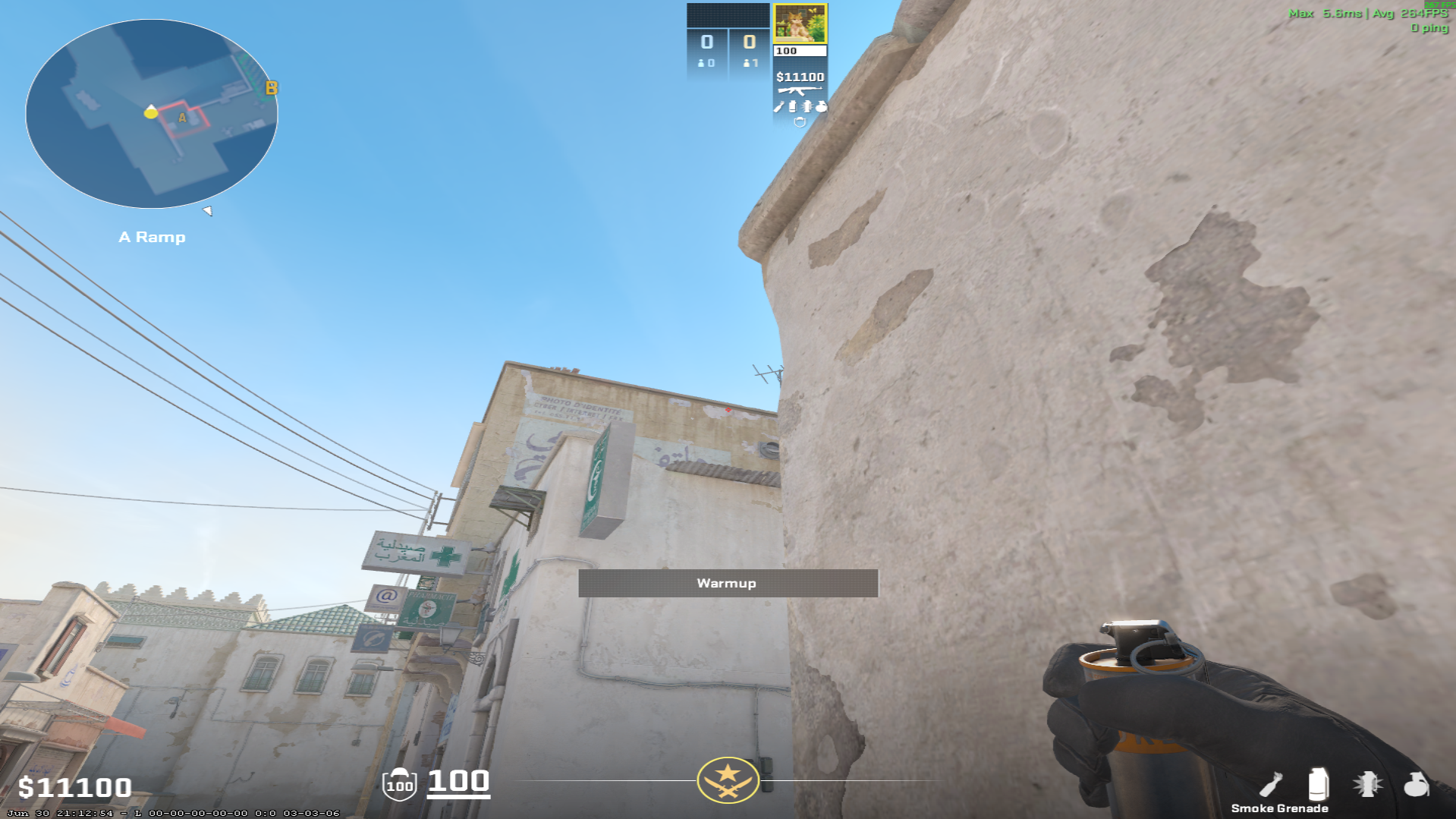 Dust II smoke lineup Deep CT Smoke — throw 1, where to aim