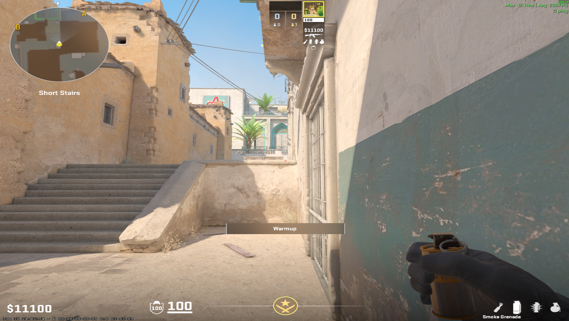 Dust II smoke lineup A Short Smoke for Short Push — throw 1, where to aim